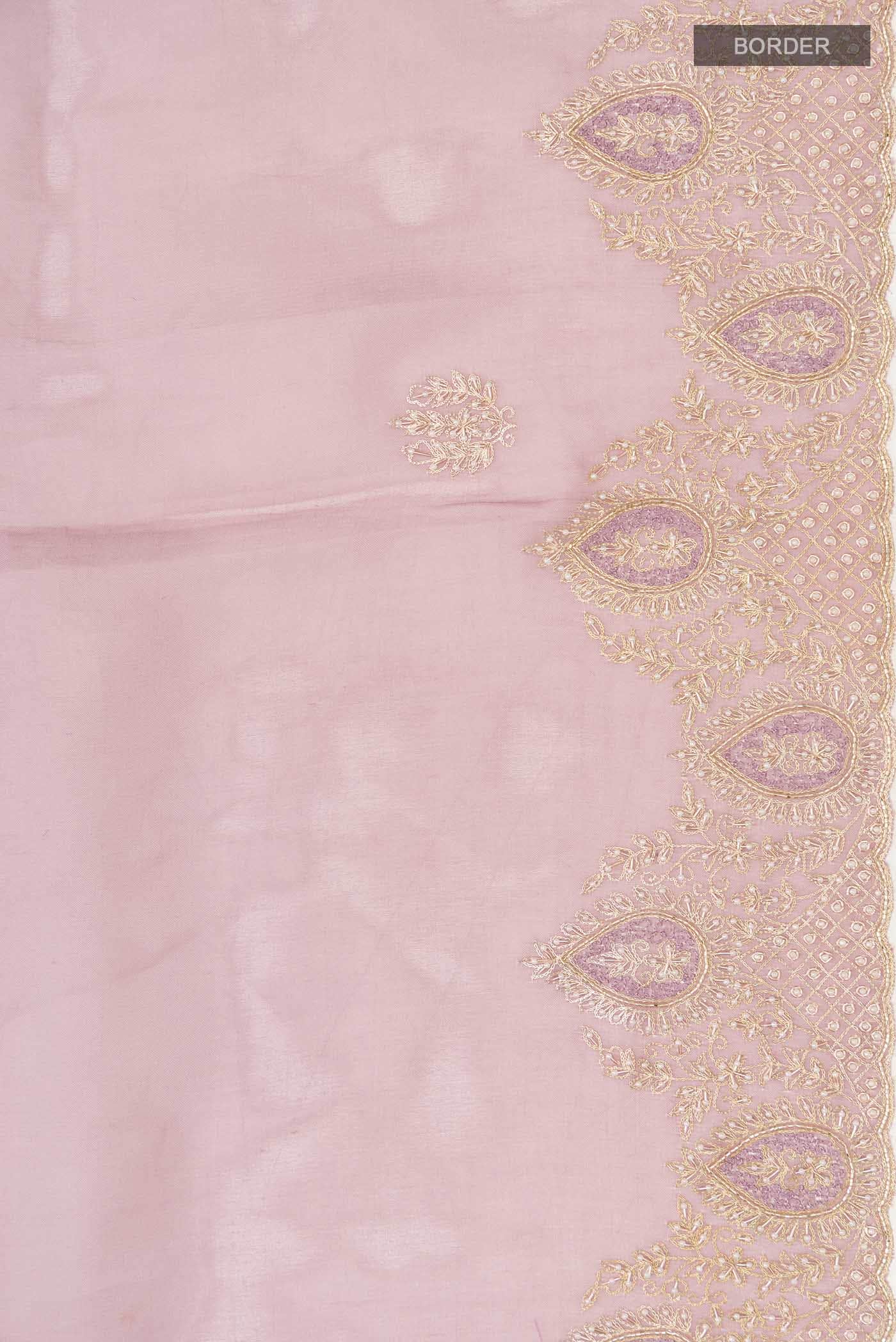 Lavender Organza Silk Saree