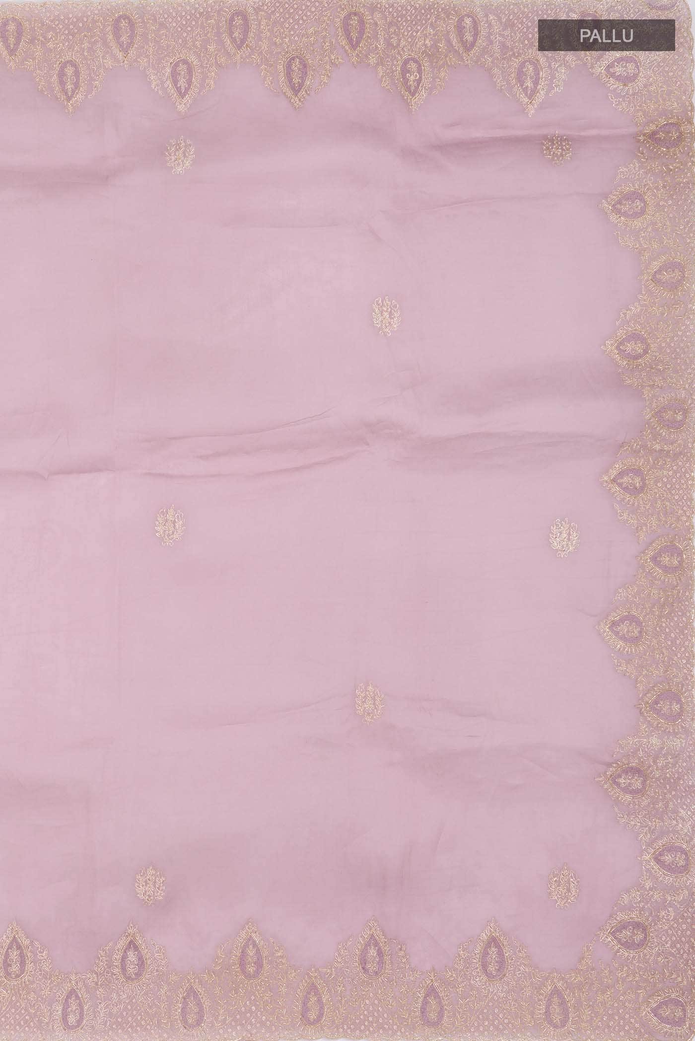 Lavender Organza Silk Saree