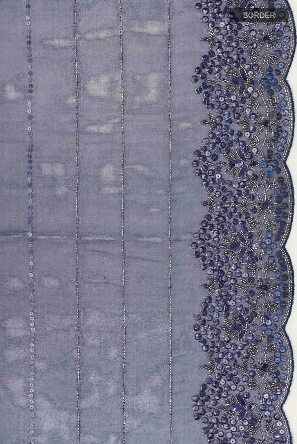 Navy Blue Organza Silk Saree