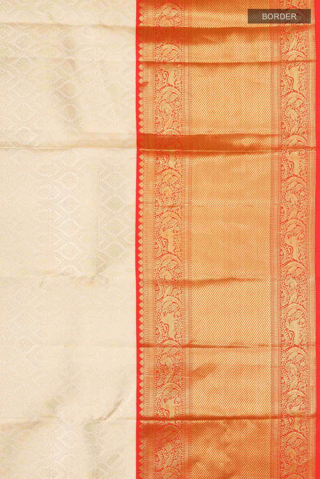 Cream Kanchipuram Silk Saree