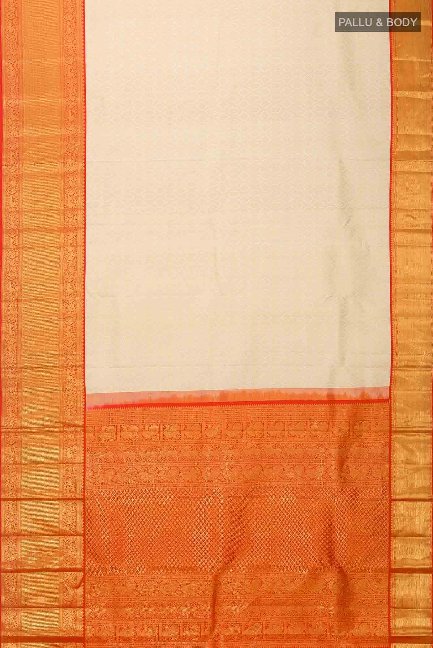 Cream Kanchipuram Silk Saree