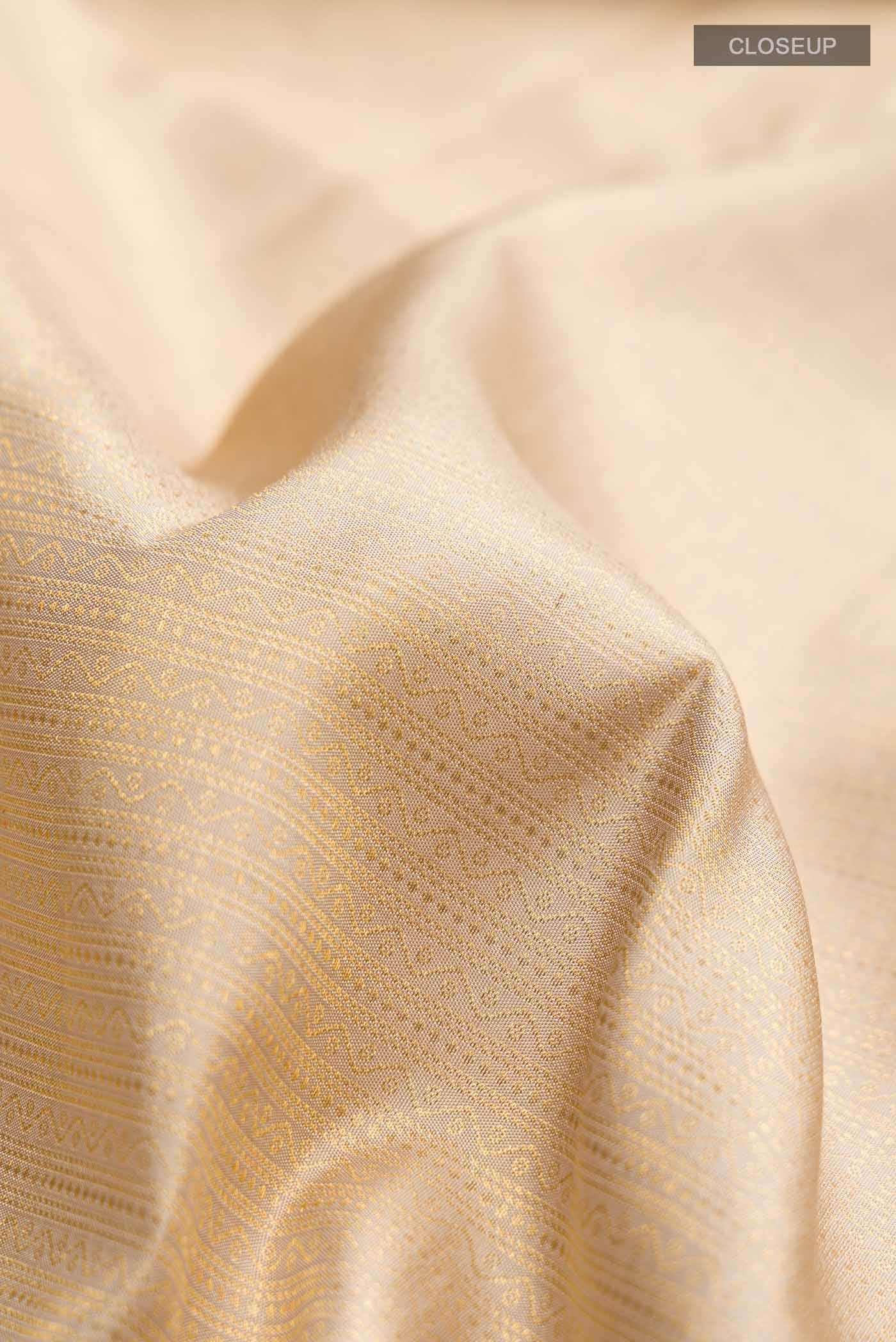 Beige Kanchipuram Silk Saree