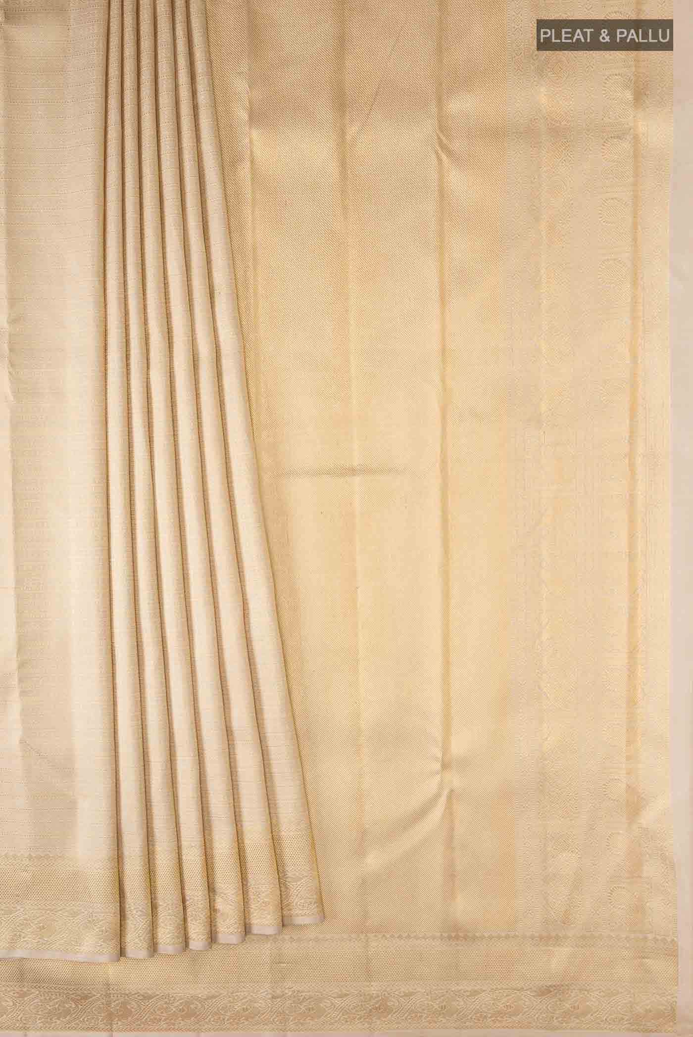 Beige Kanchipuram Silk Saree
