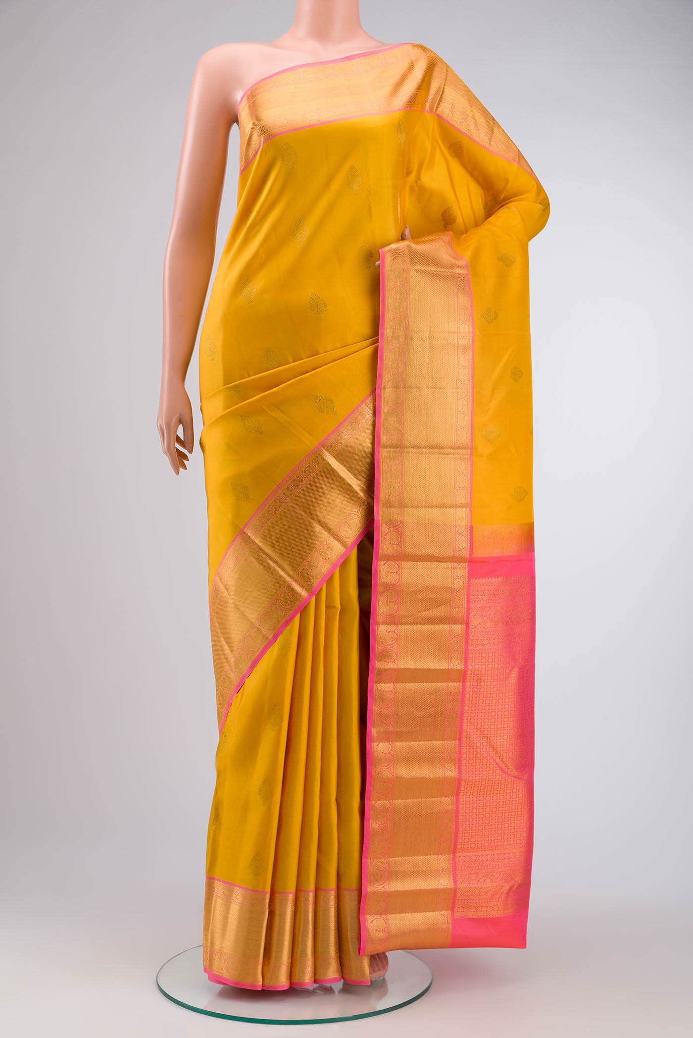 Yellow Kanchipuram Silk Saree