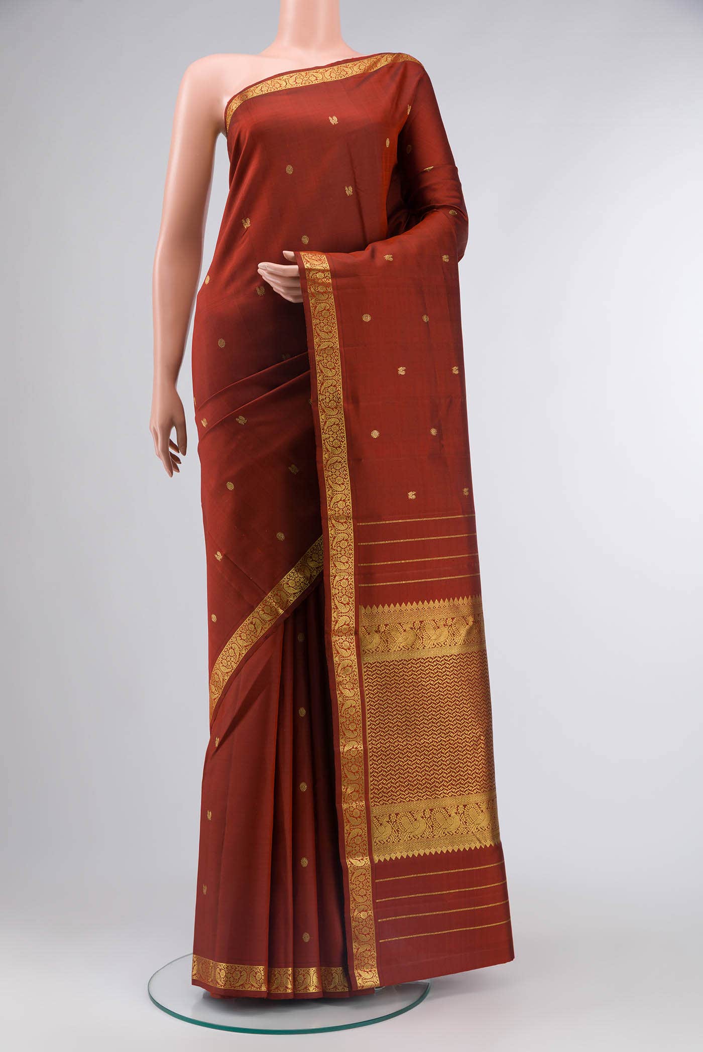 Maroon Kanchipuram Silk Saree