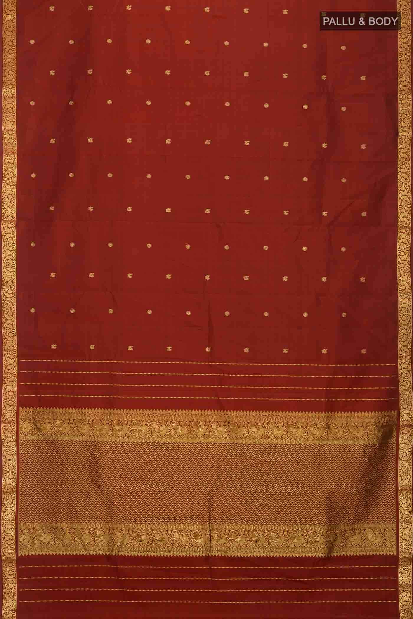 Maroon Kanchipuram Silk Saree