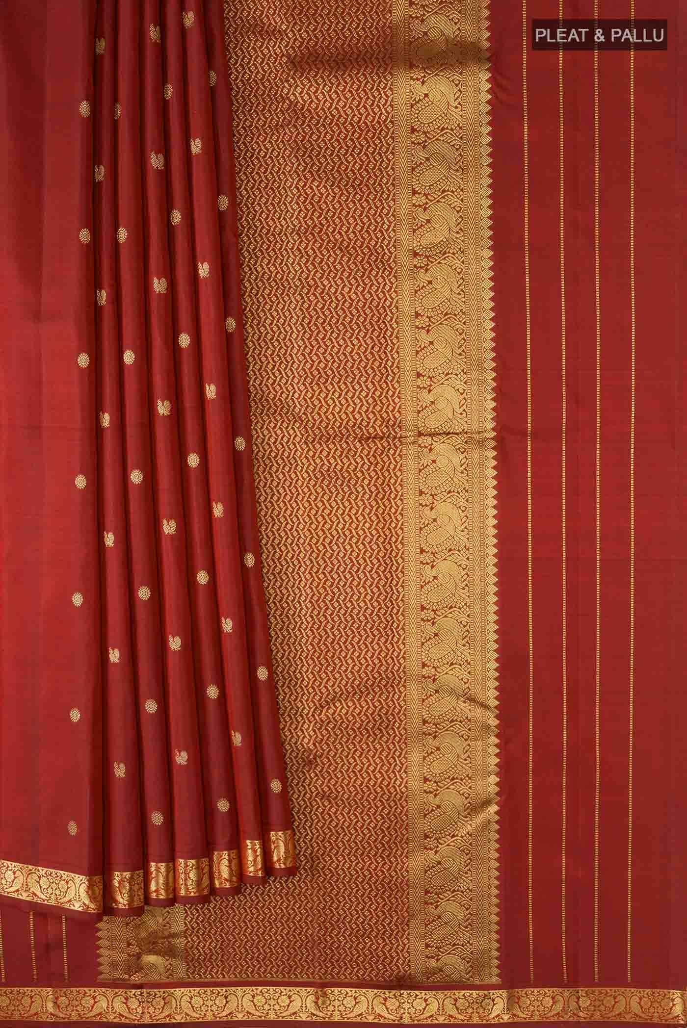 Maroon Kanchipuram Silk Saree