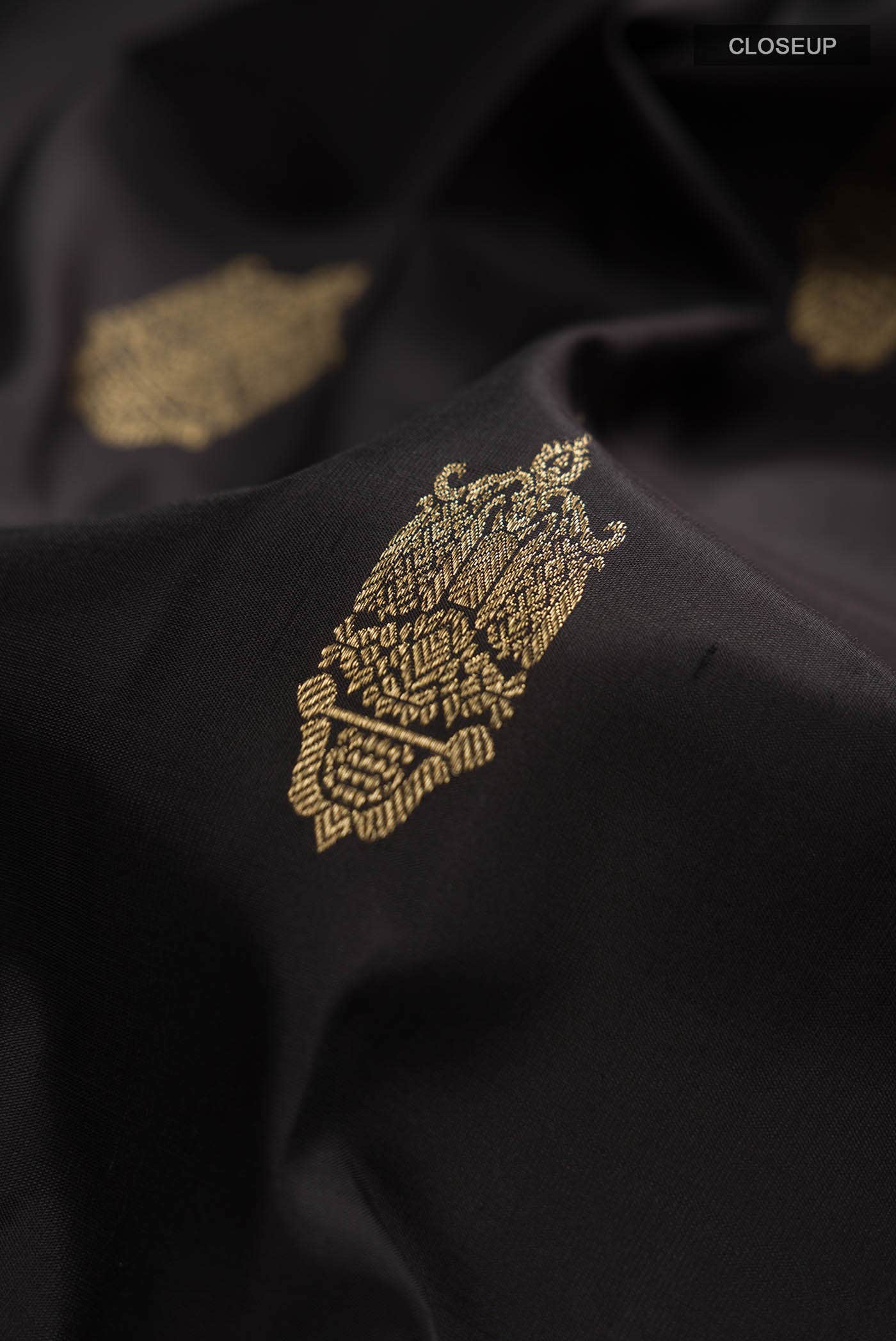 Black Kanchipuram Silk Saree