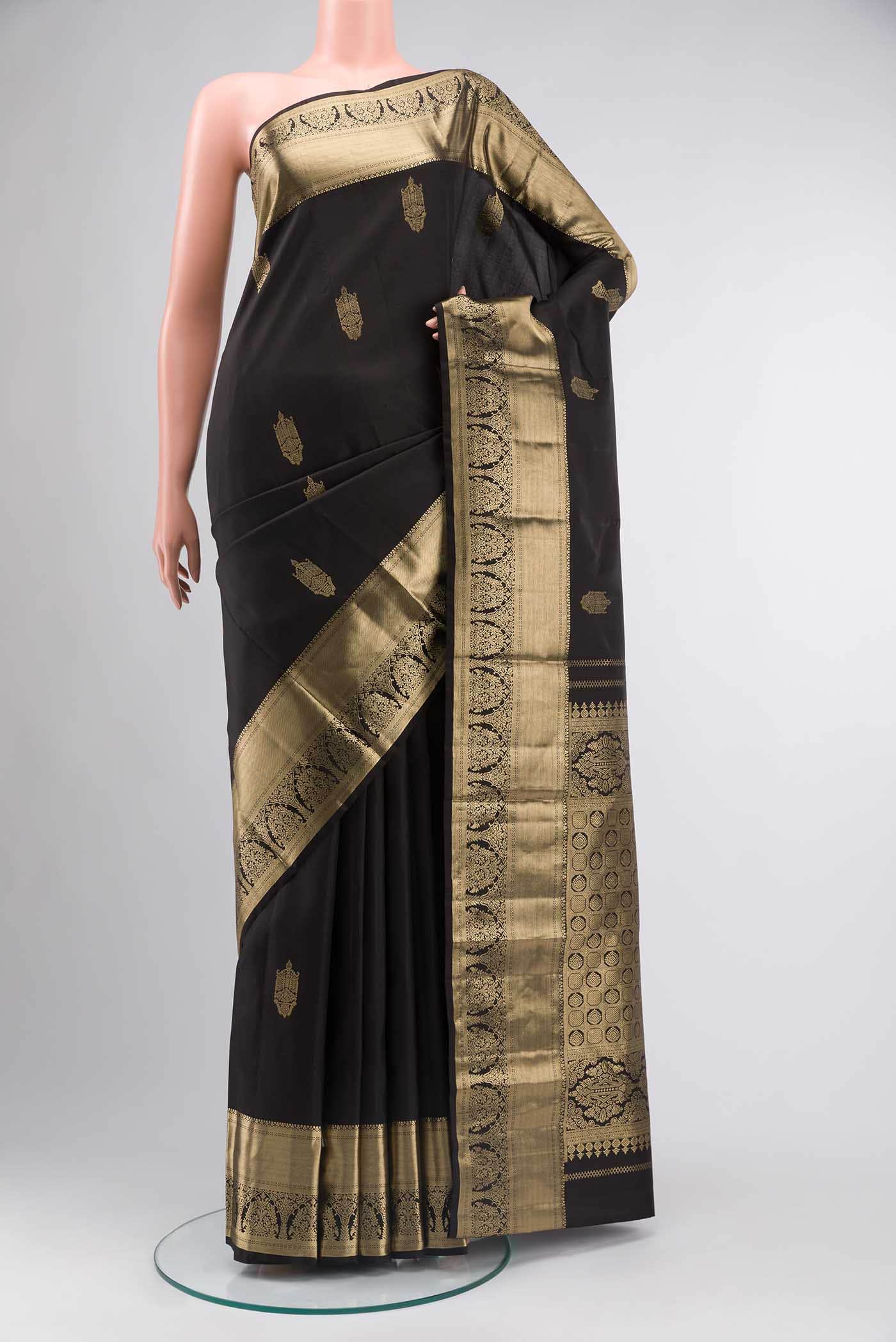 Black Kanchipuram Silk Saree