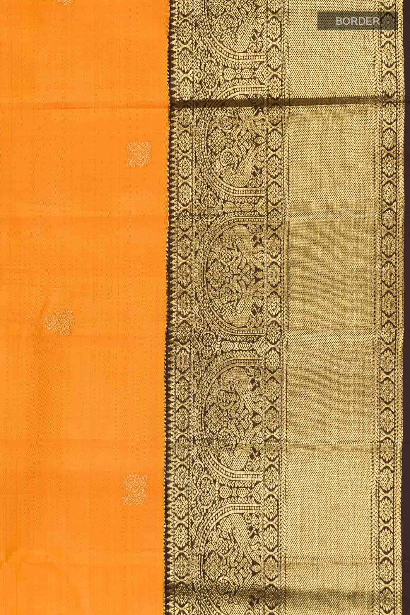 Orange Kanchipuram Silk Saree