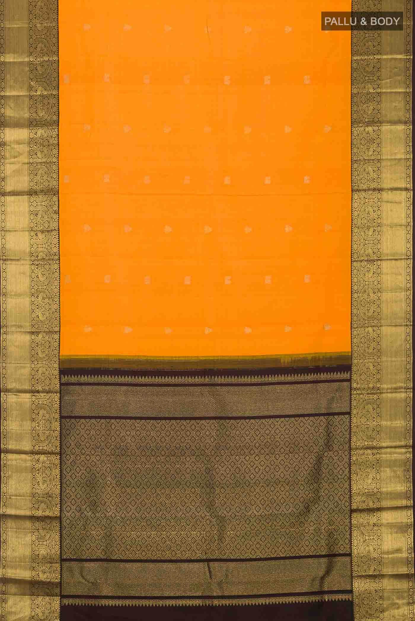Orange Kanchipuram Silk Saree