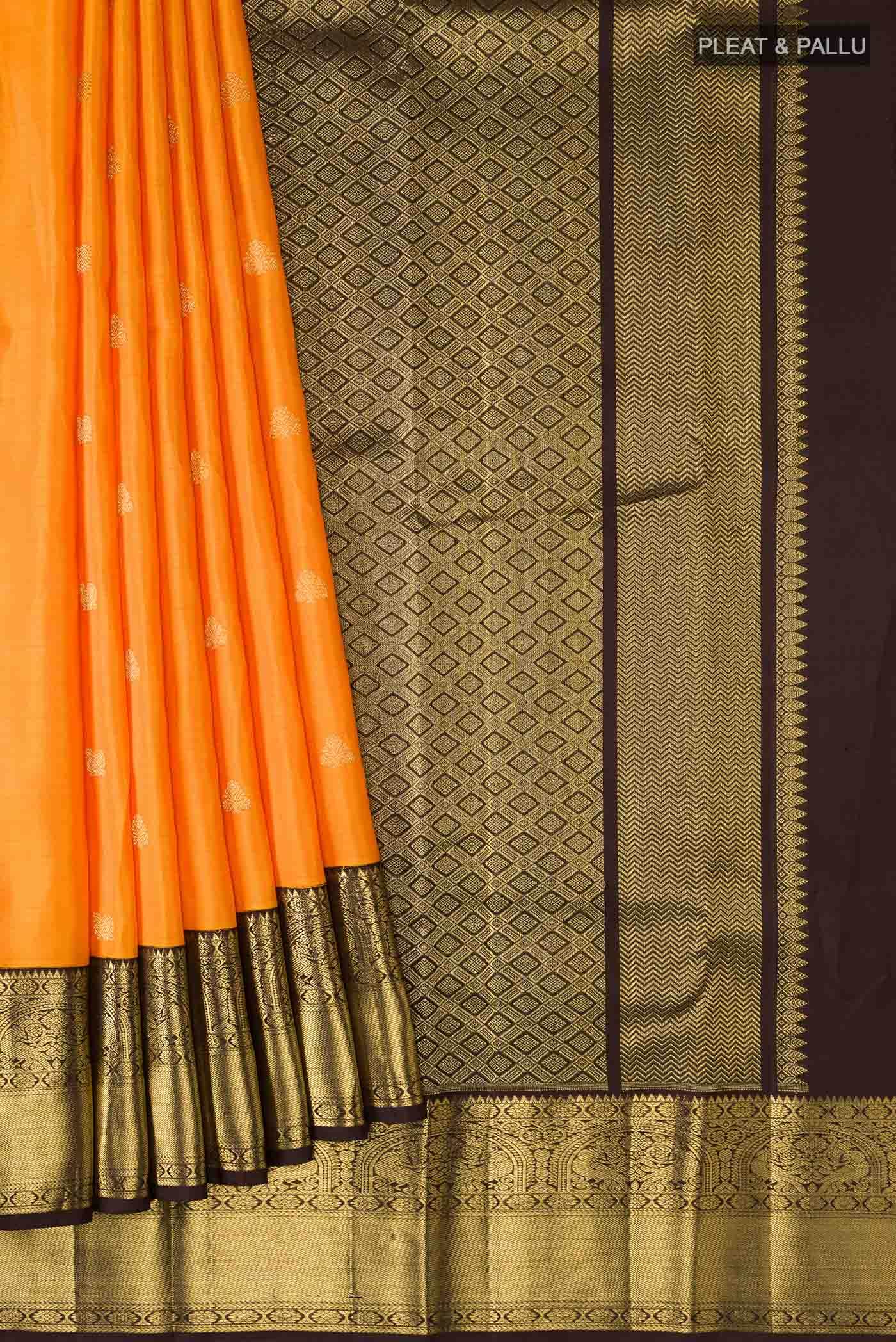 Orange Kanchipuram Silk Saree