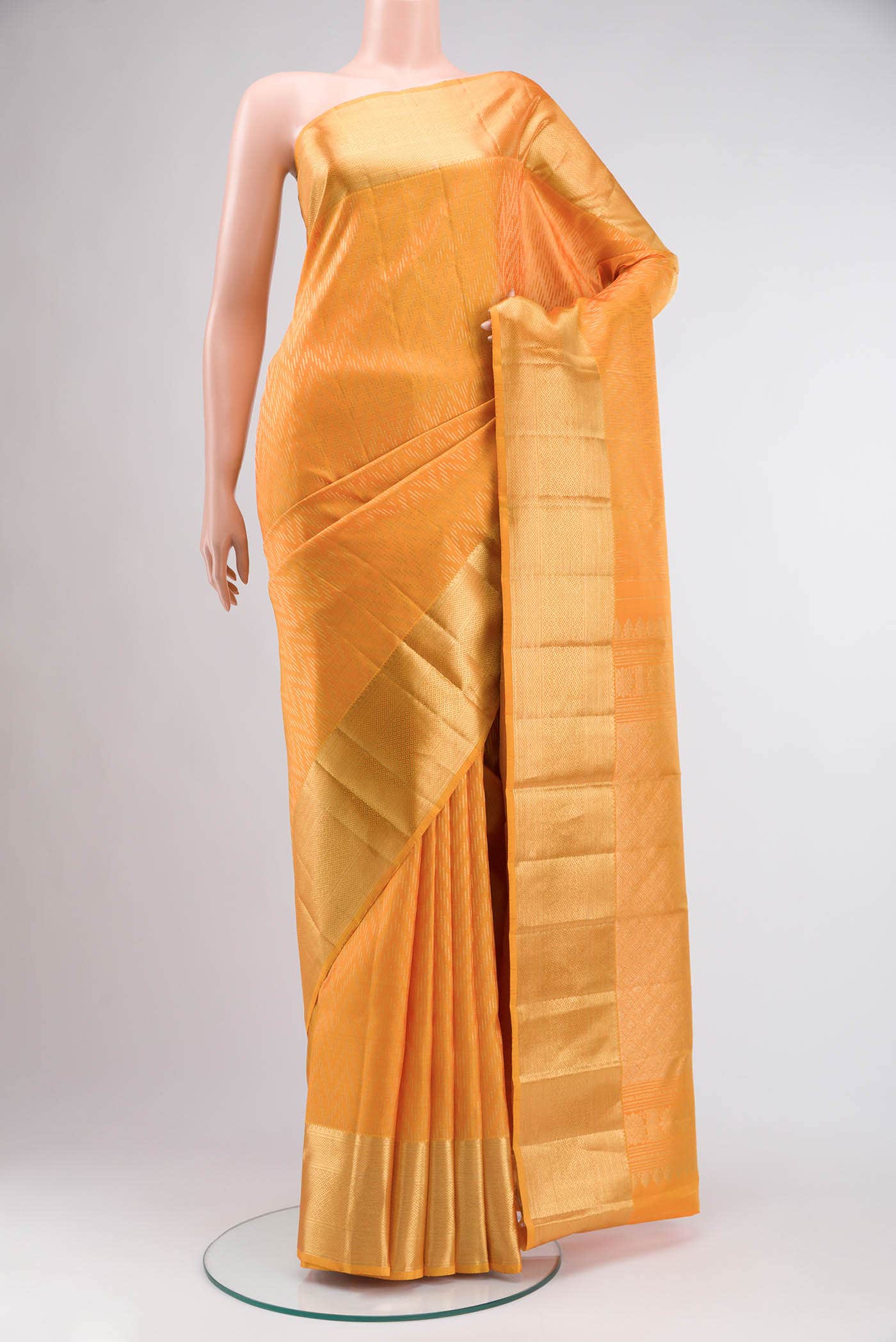Yellow Kanchipuram Silk Saree
