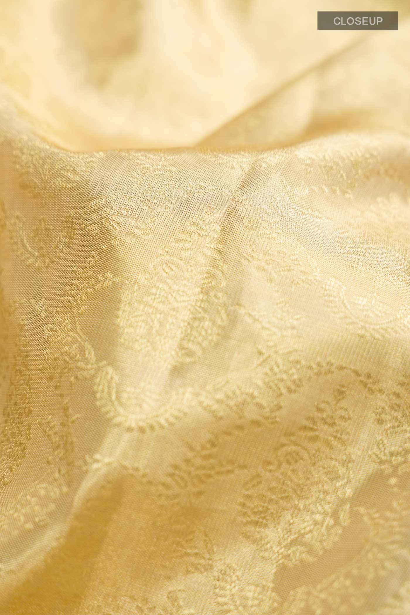 Beige Kanchipuram Silk Saree