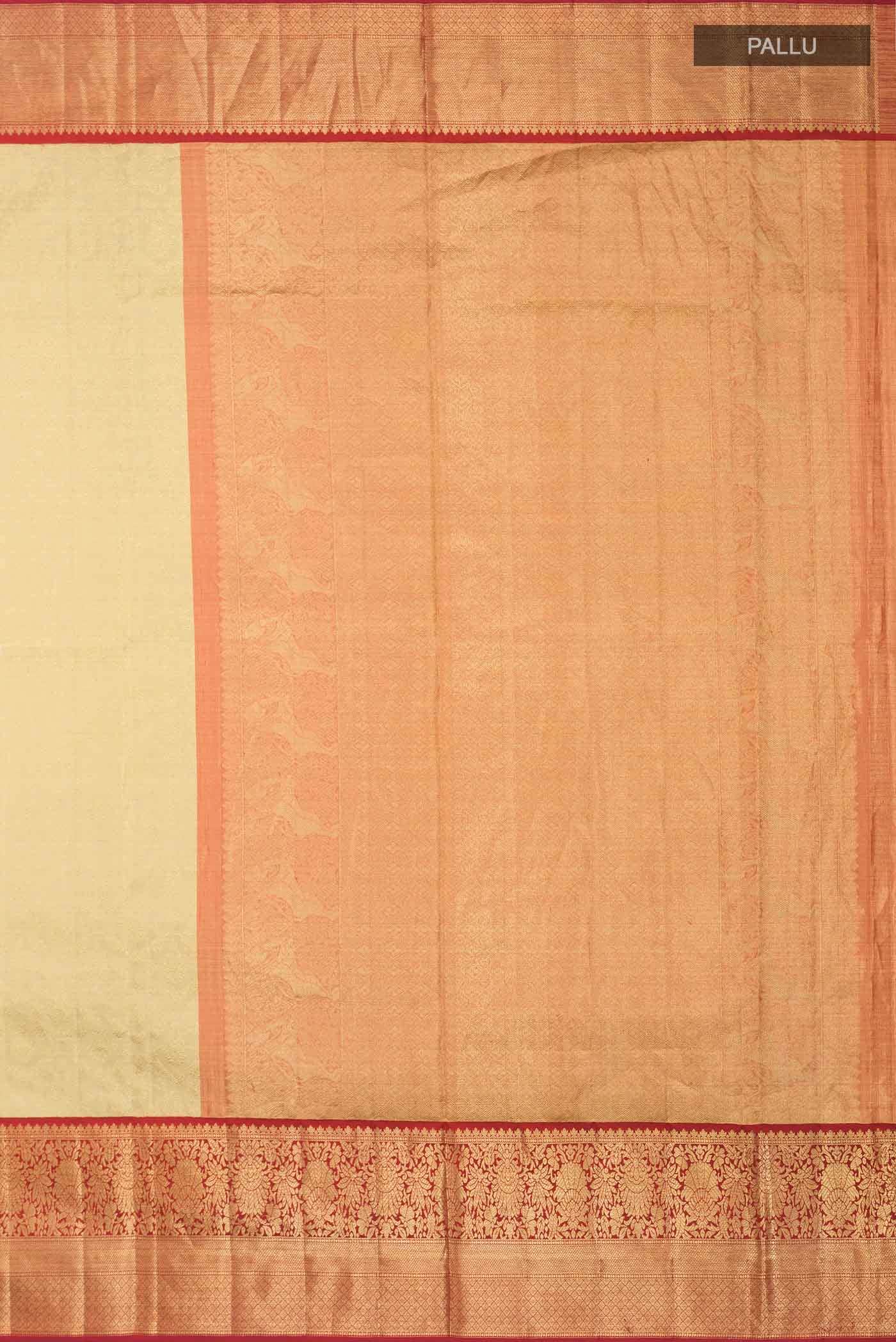 Beige Kanchipuram Silk Saree