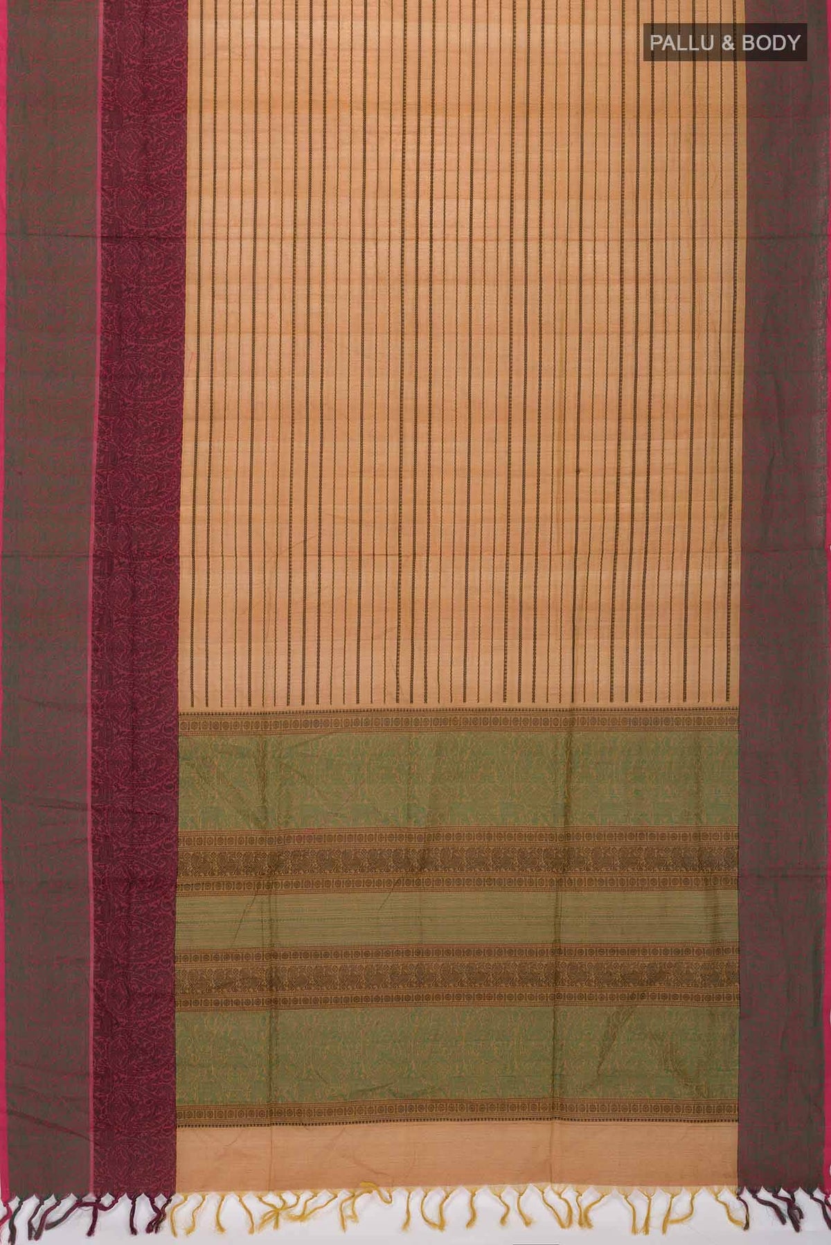 Mustard Coimbatore Cotton Saree