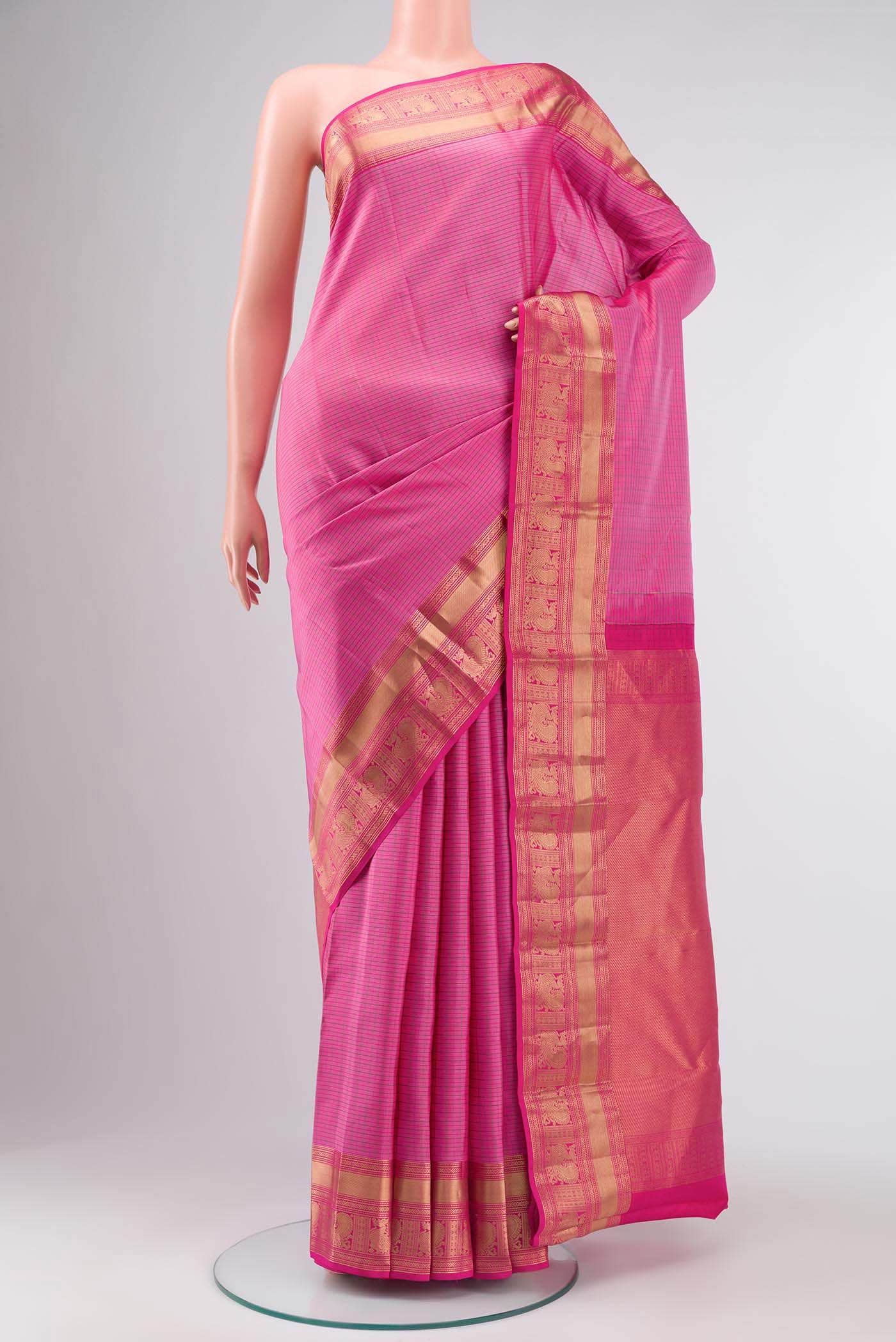 Pink Kanchipuram Silk Saree