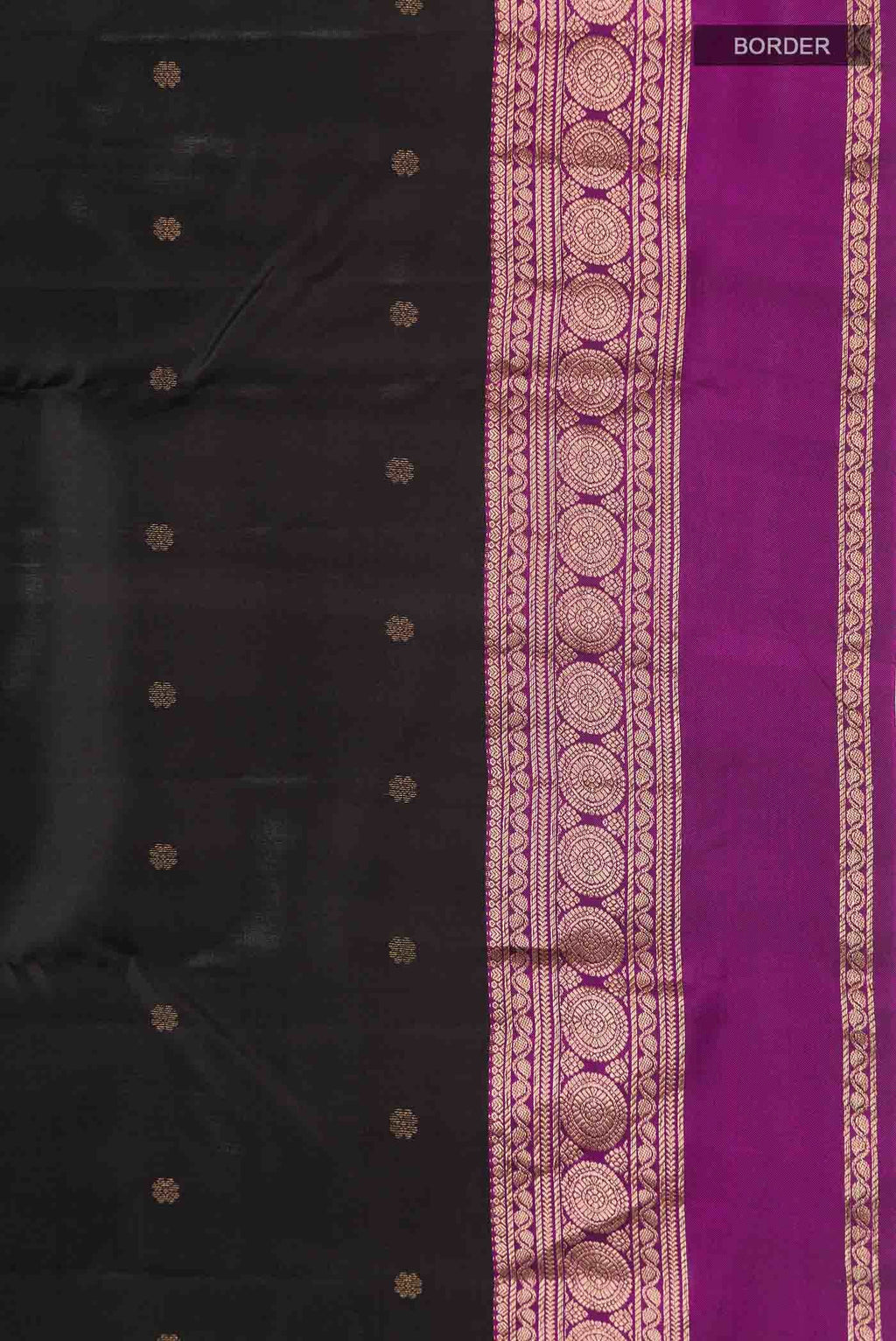 Black Dual Tone Kanchipuram Silk Saree