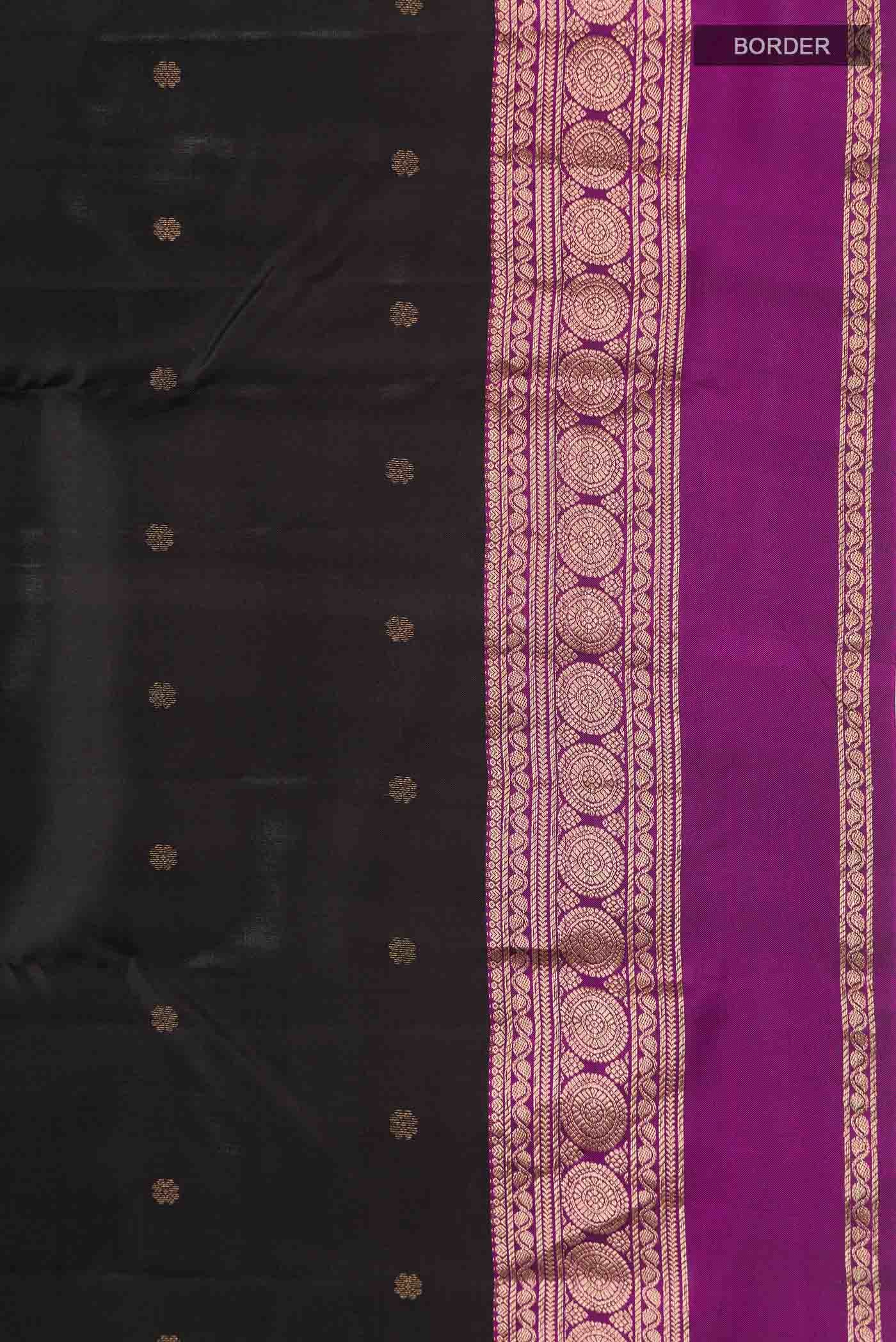 Black Dual Tone Kanchipuram Silk Saree