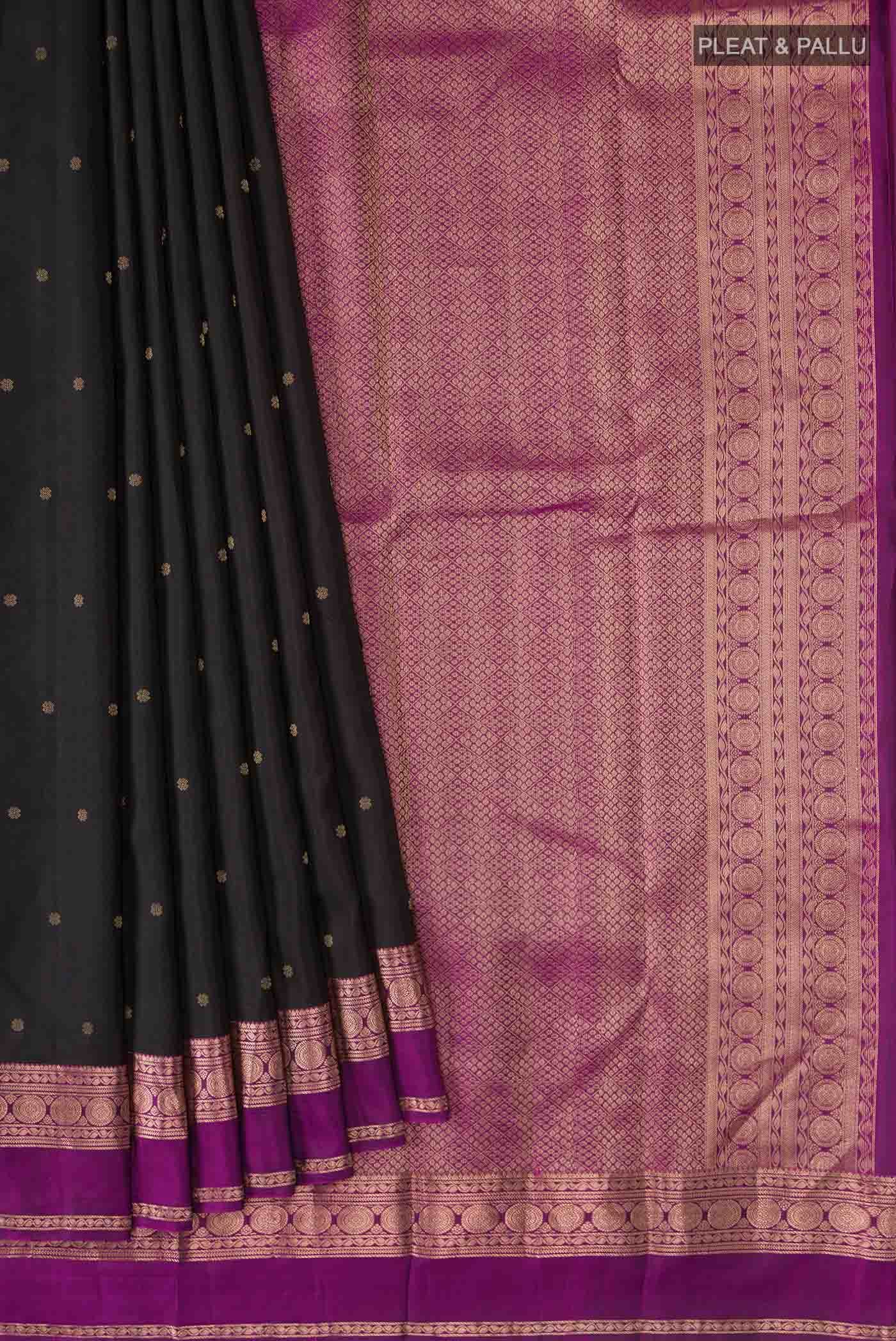 Black Dual Tone Kanchipuram Silk Saree