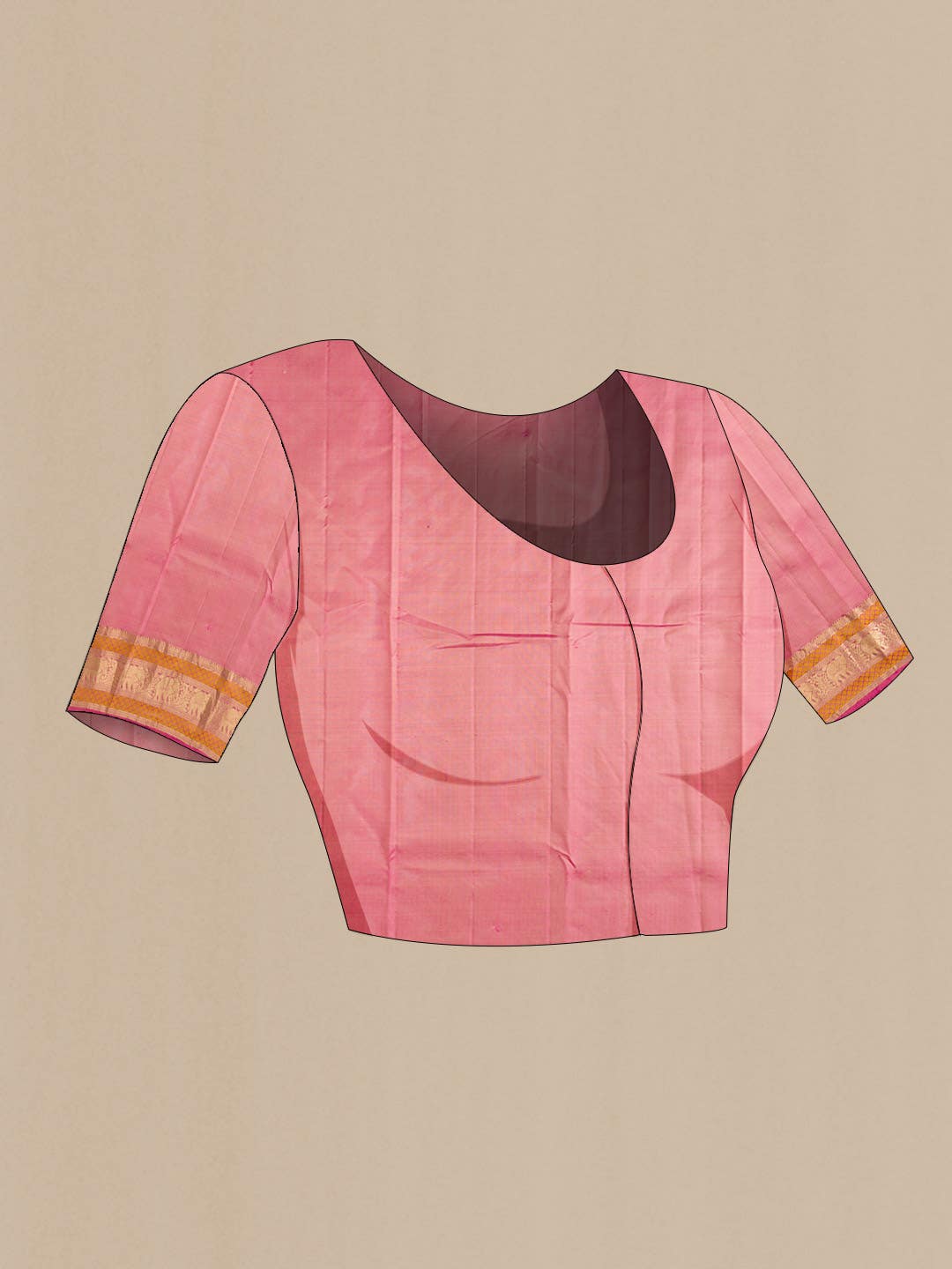 Beige Kanchipuram Silk Saree