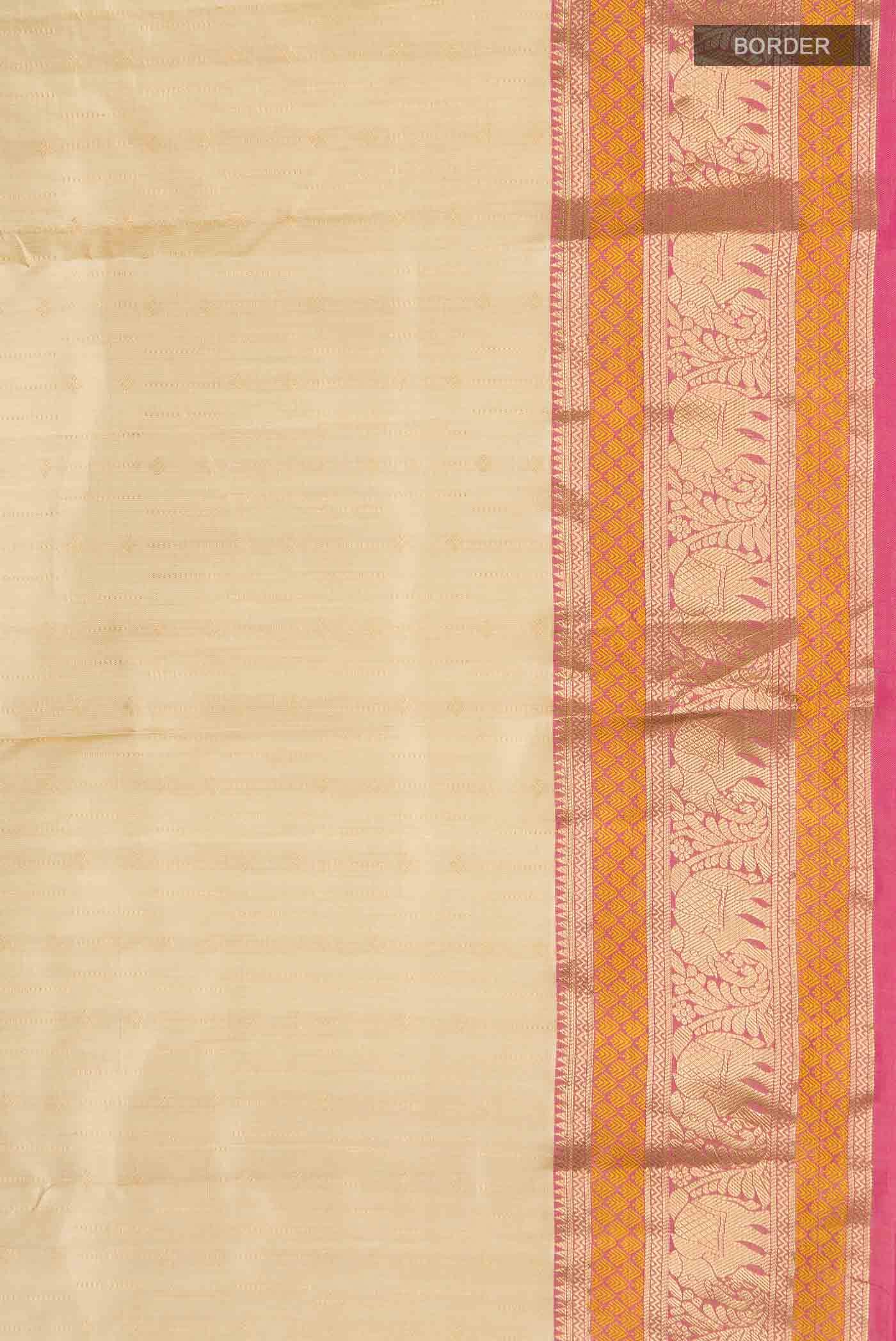 Beige Kanchipuram Silk Saree