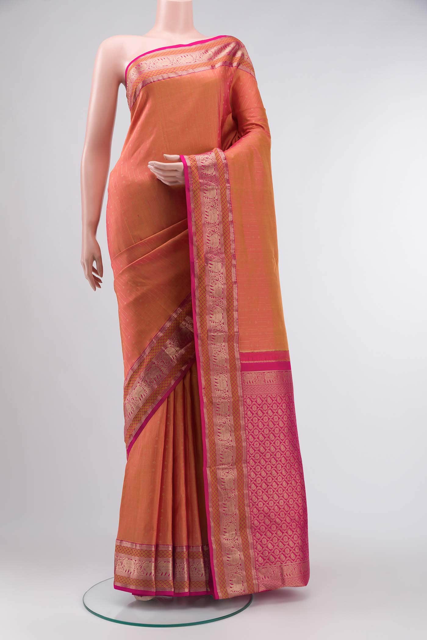 Pink Kanchipuram Silk Saree