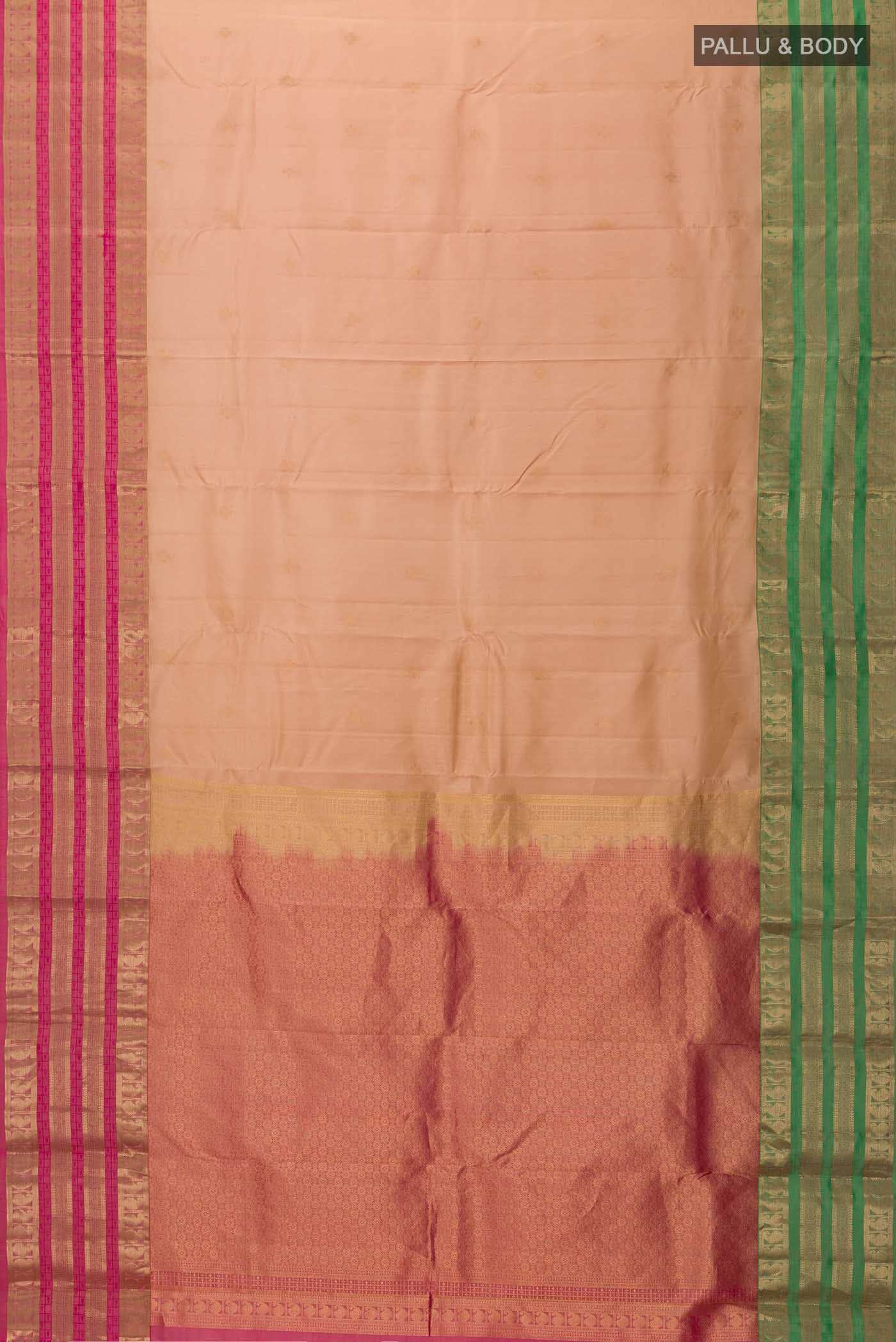 Beige Kanchipuram Silk Saree