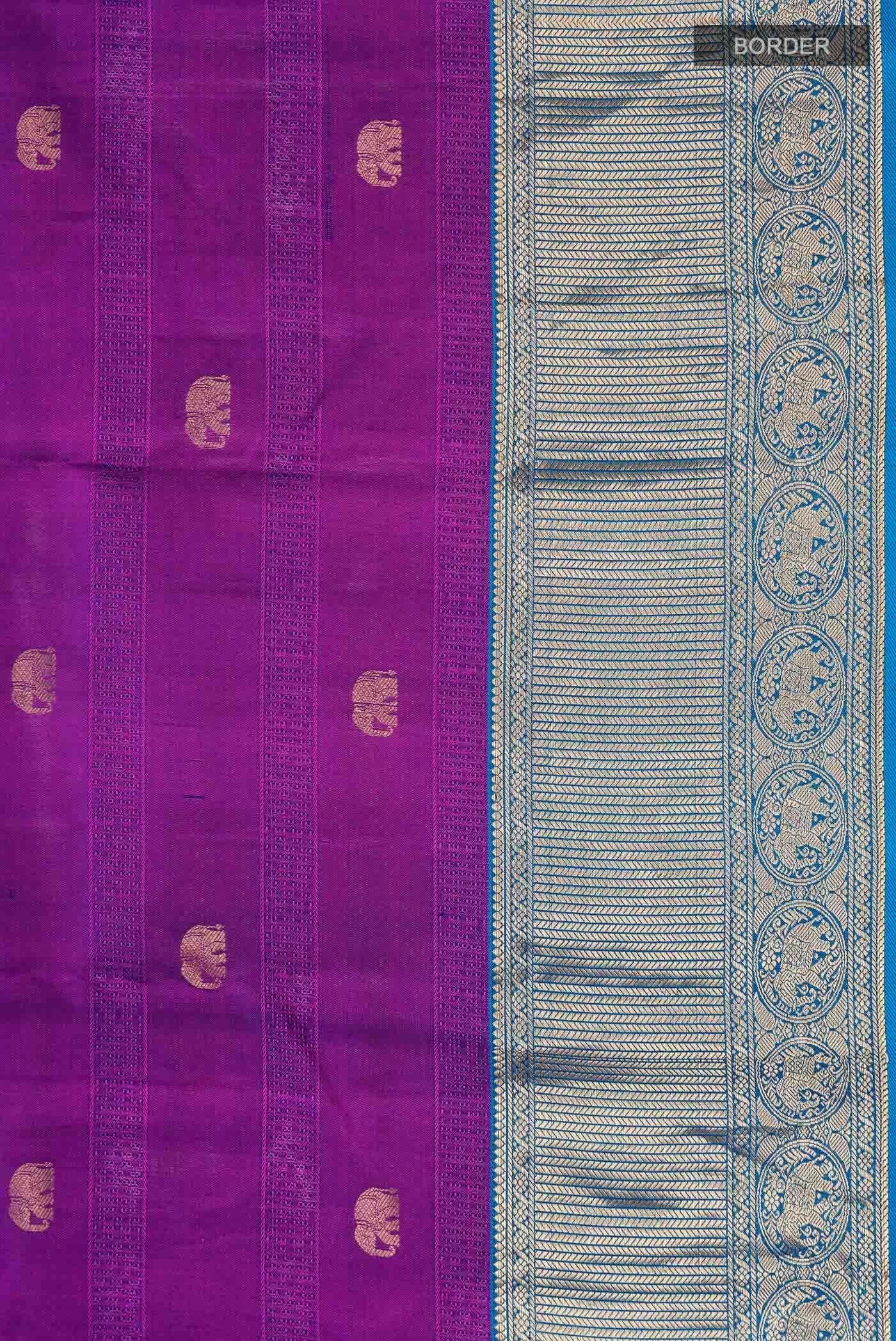 Purple Kanchipuram Silk Saree