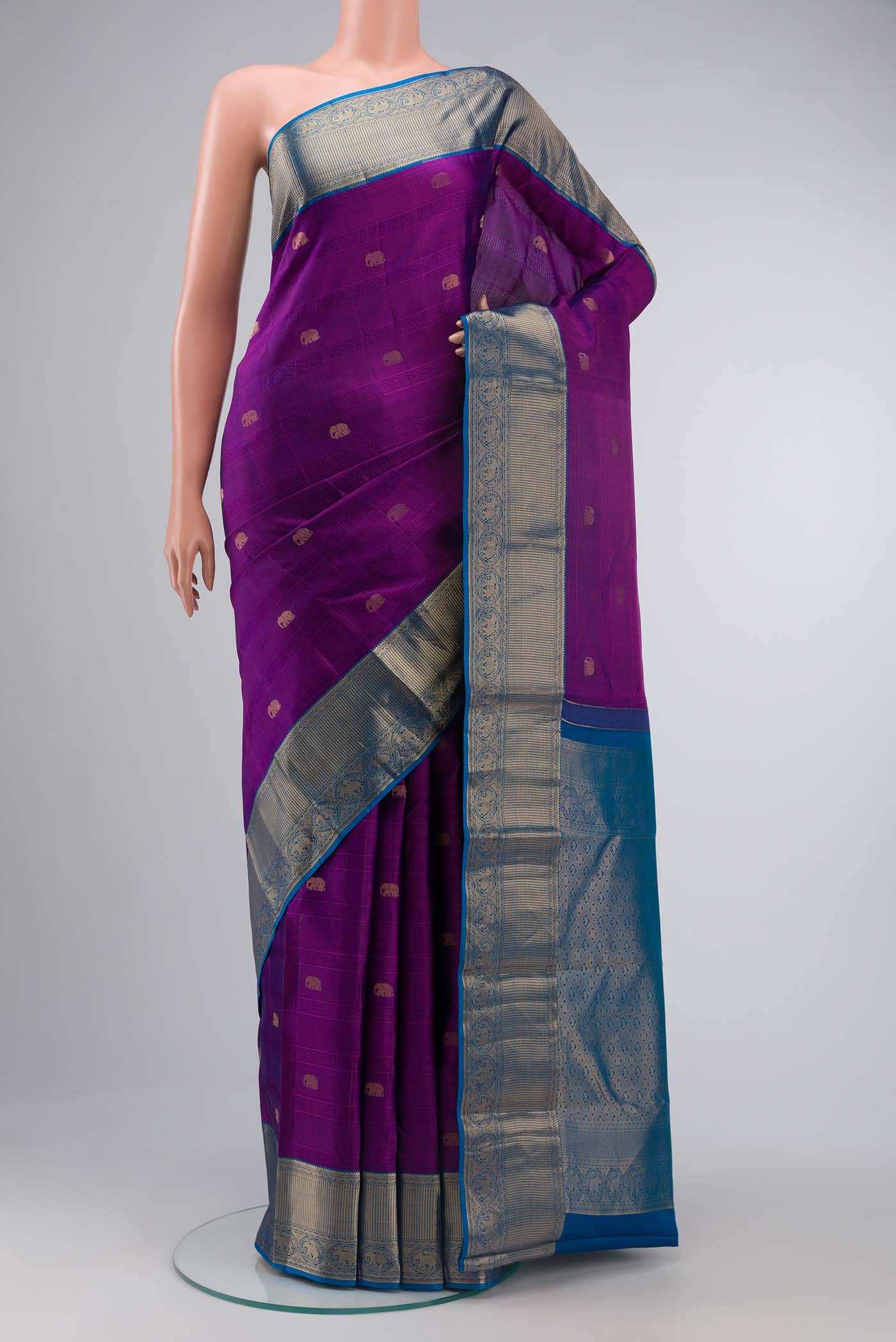 Purple Kanchipuram Silk Saree