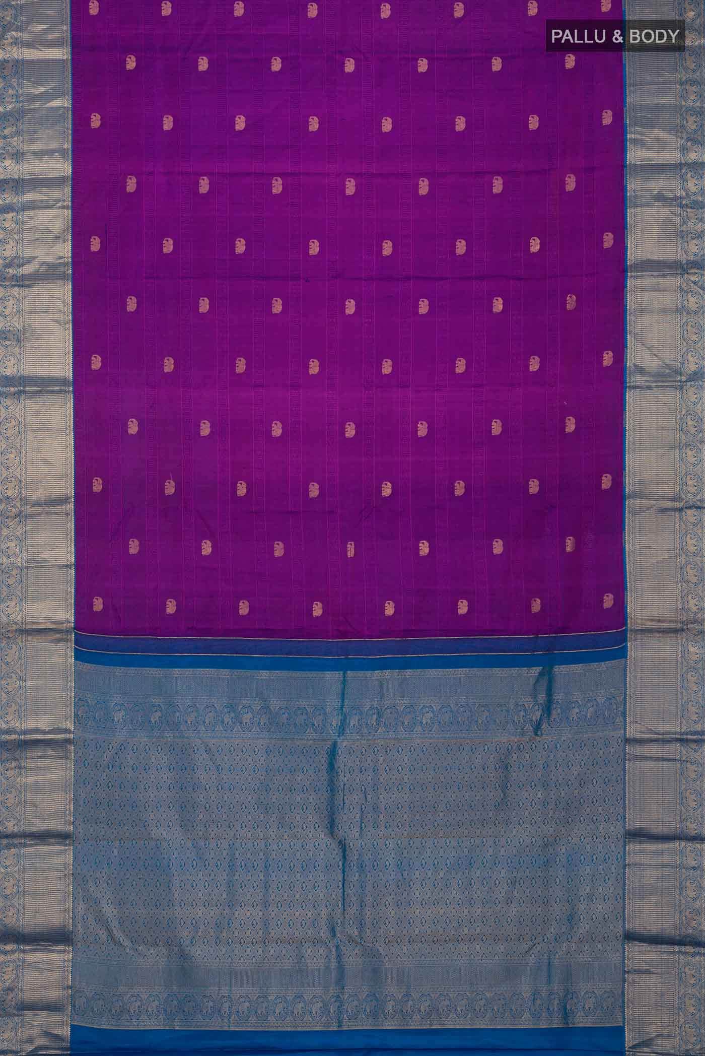 Purple Kanchipuram Silk Saree