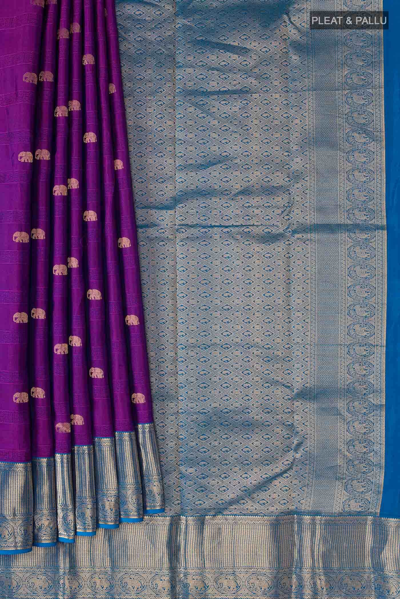 Purple Kanchipuram Silk Saree