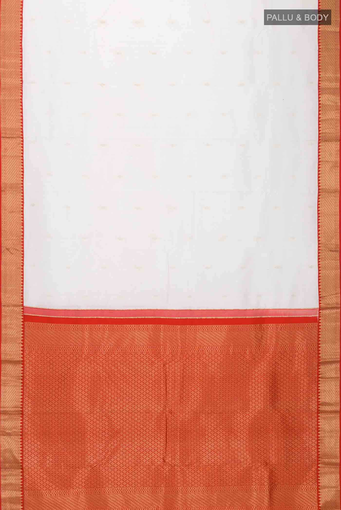 White Kanchipuram Silk Saree