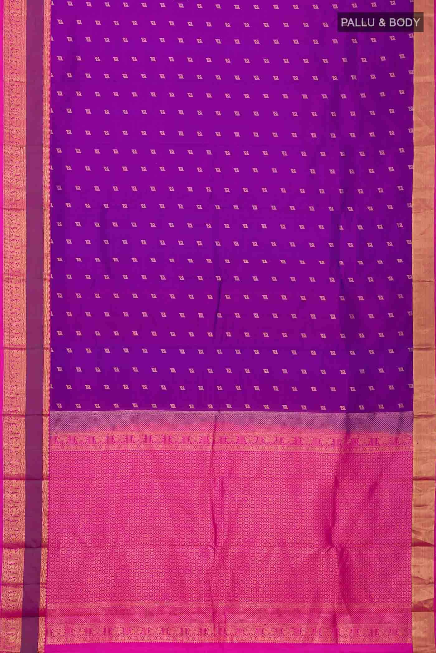 Purple Dual Tone Kanchipuram Silk Saree