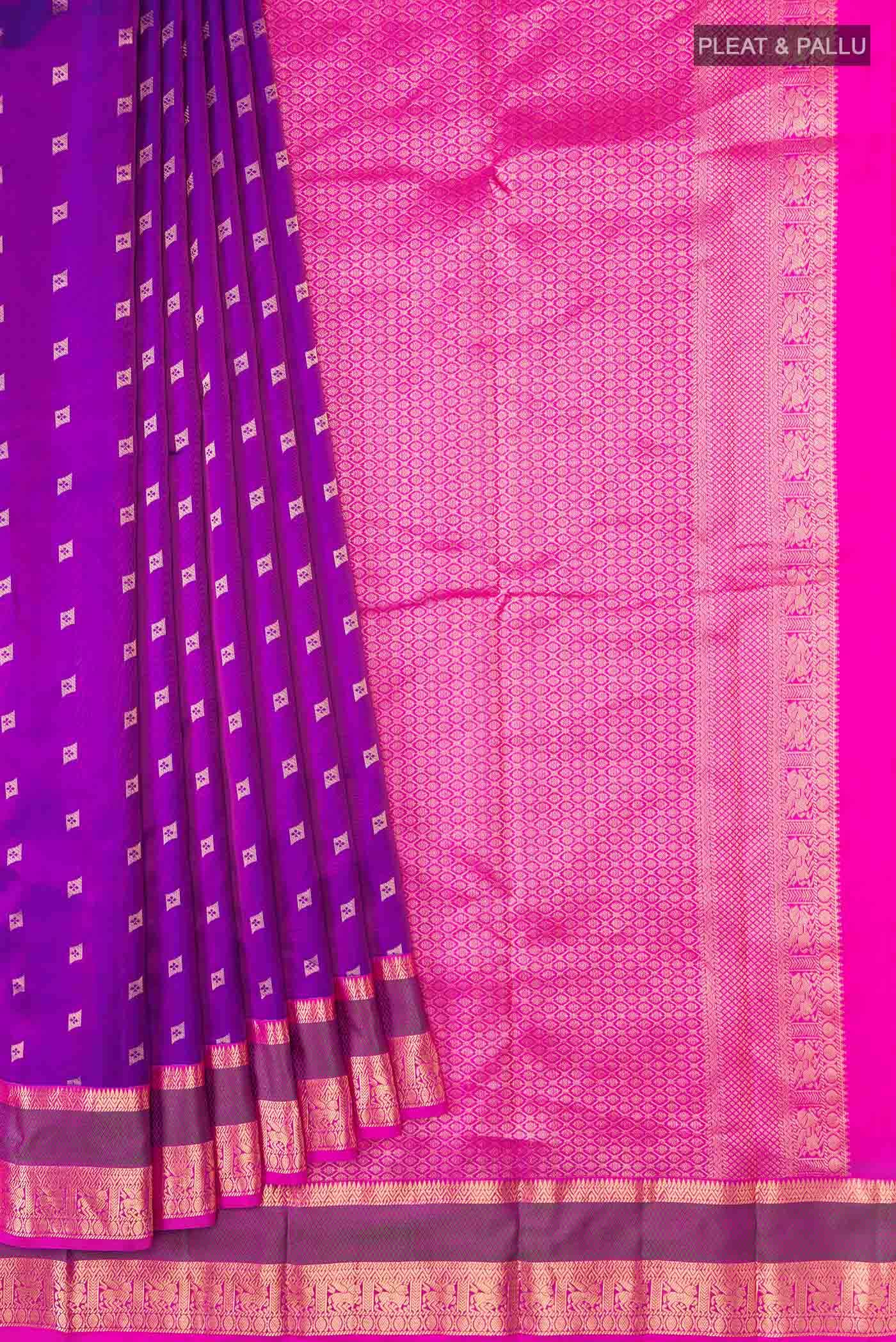 Purple Dual Tone Kanchipuram Silk Saree