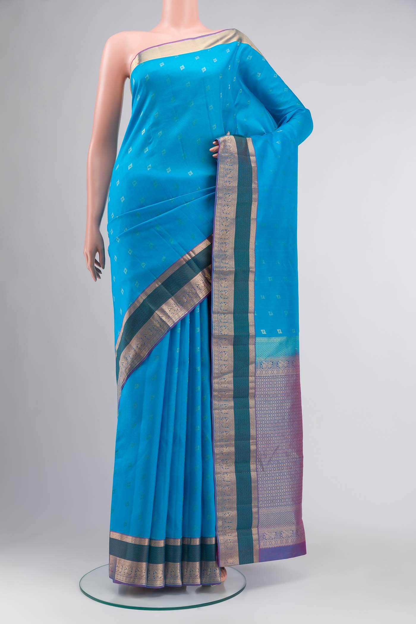 Blue Kanchipuram Silk Saree