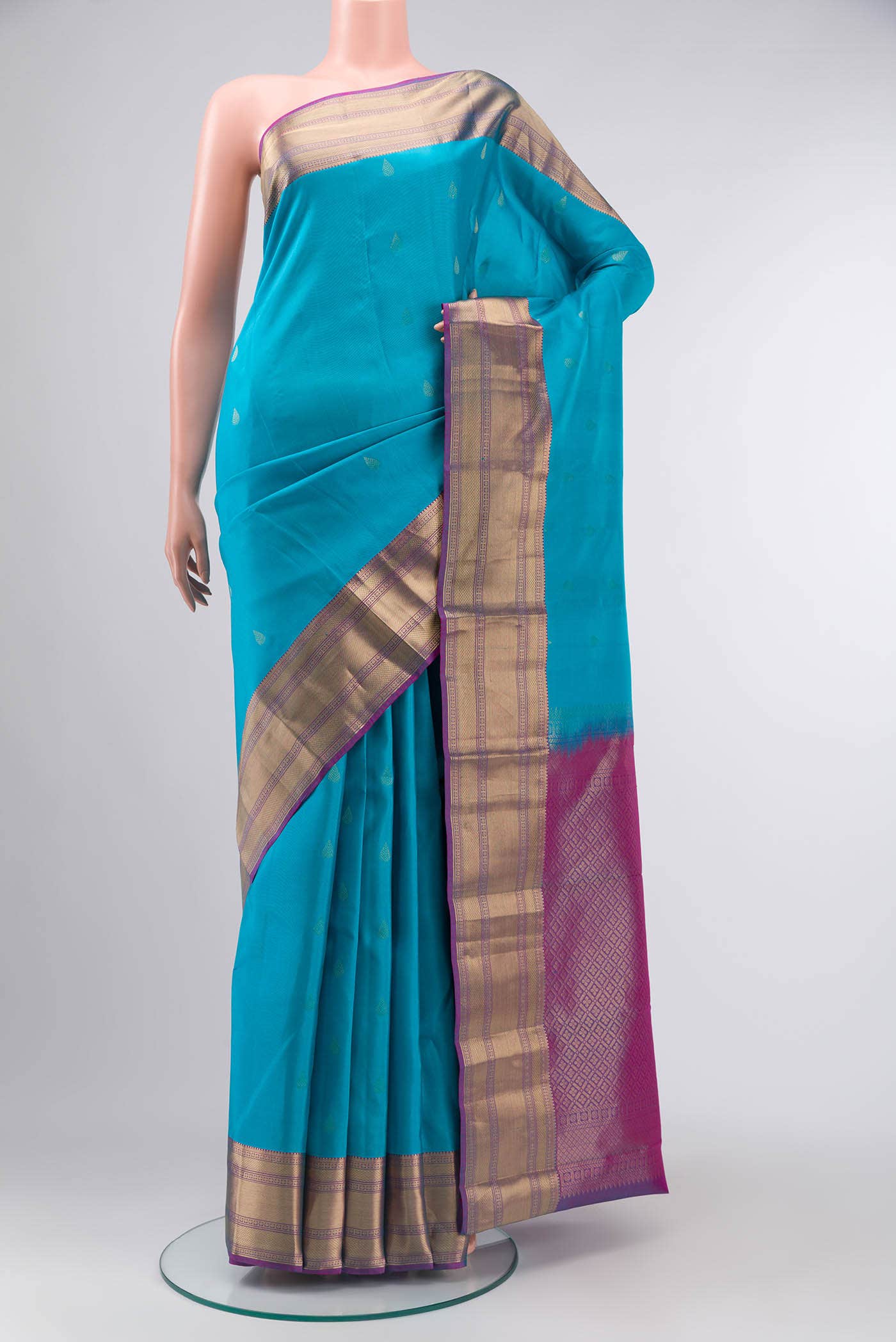 Blue Kanchipuram Silk Saree