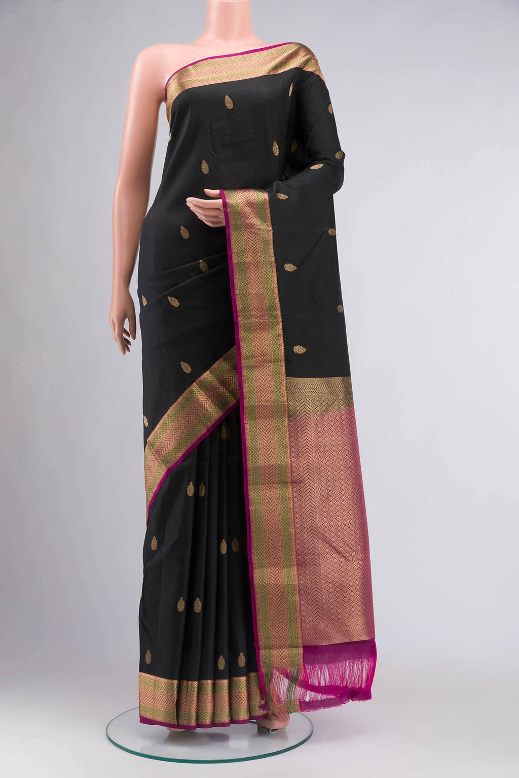 Black Kanchipuram Silk Saree