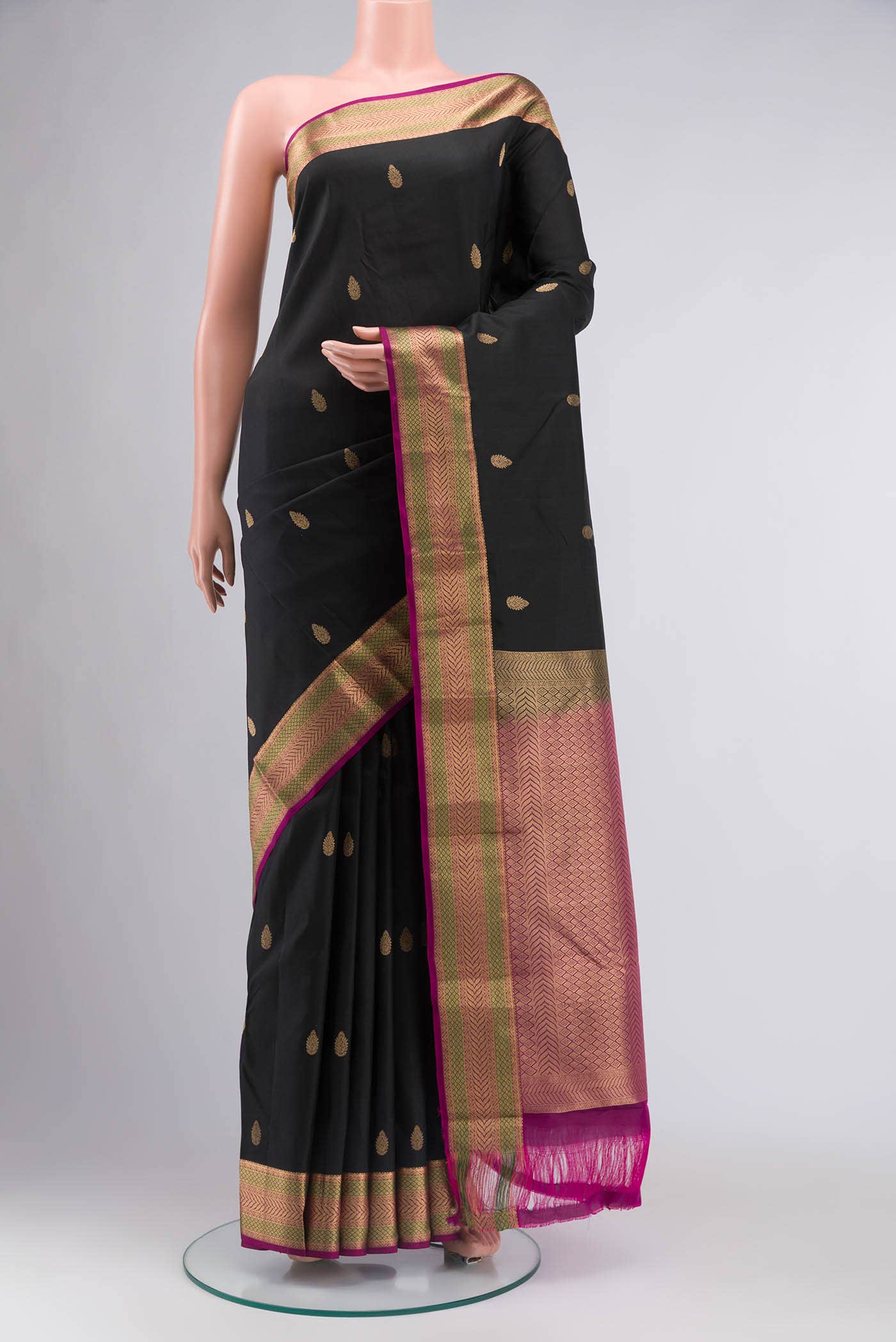 Black Kanchipuram Silk Saree