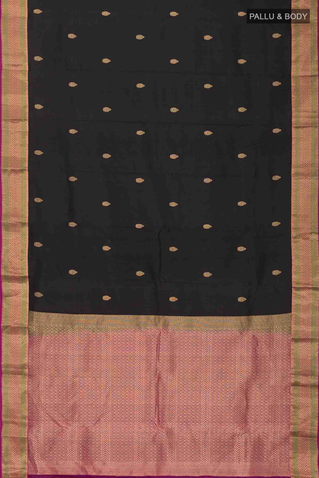 Black Kanchipuram Silk Saree