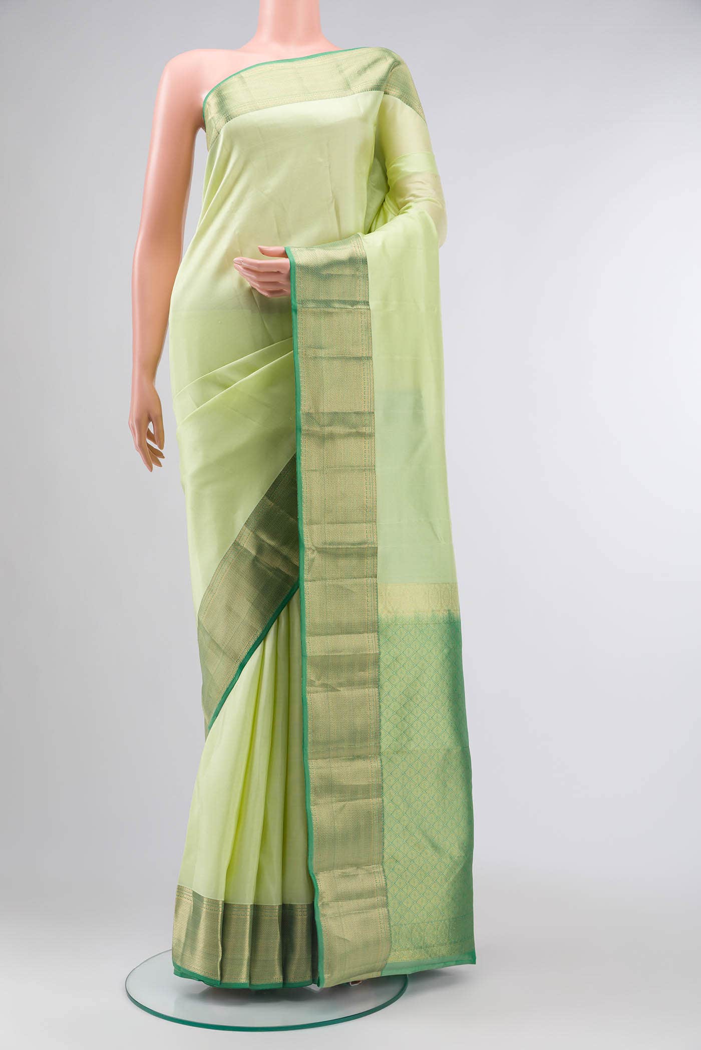 Green Dual Tone Kanchipuram Silk Saree