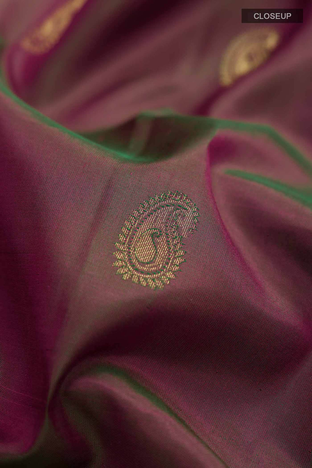 Green with Pink Dual Tone Kanchipuram Silk Saree