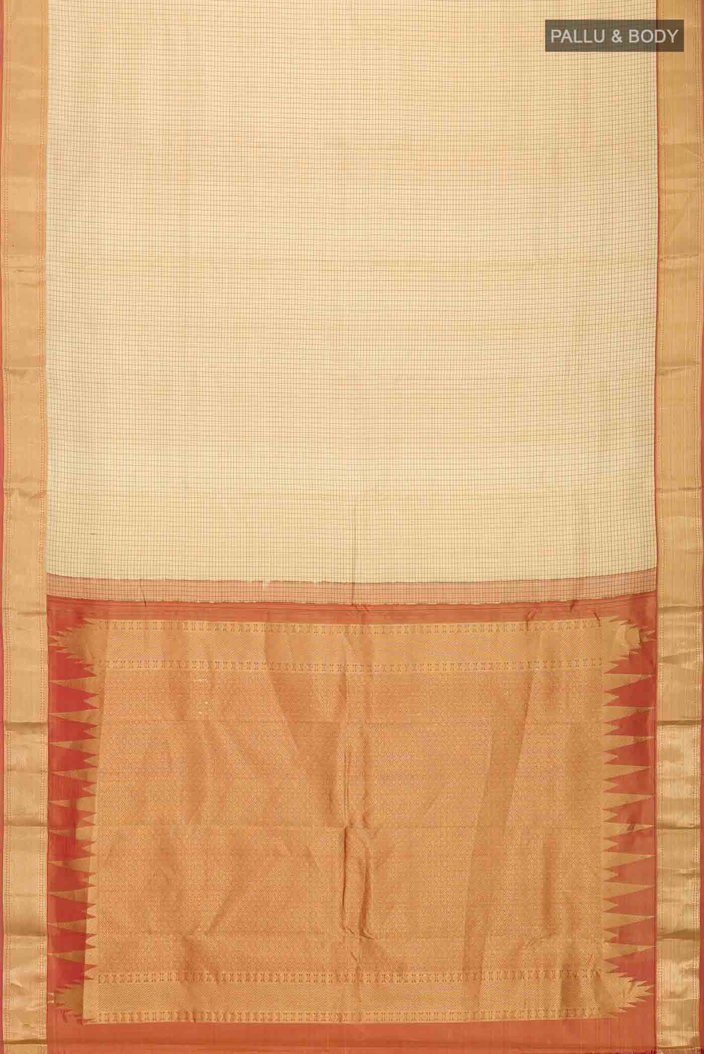 Sandal Kanchipuram Silk Saree