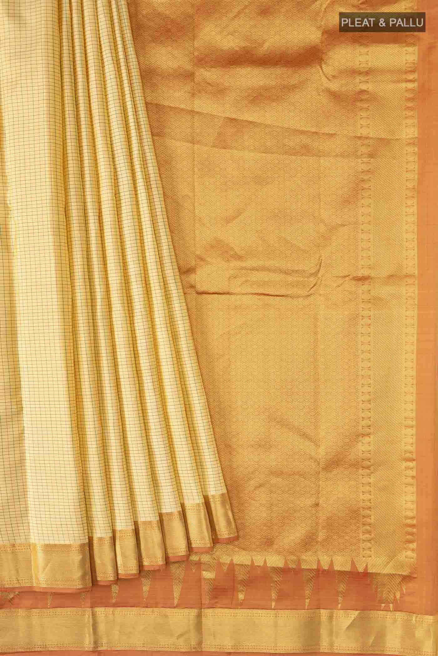 Sandal Kanchipuram Silk Saree