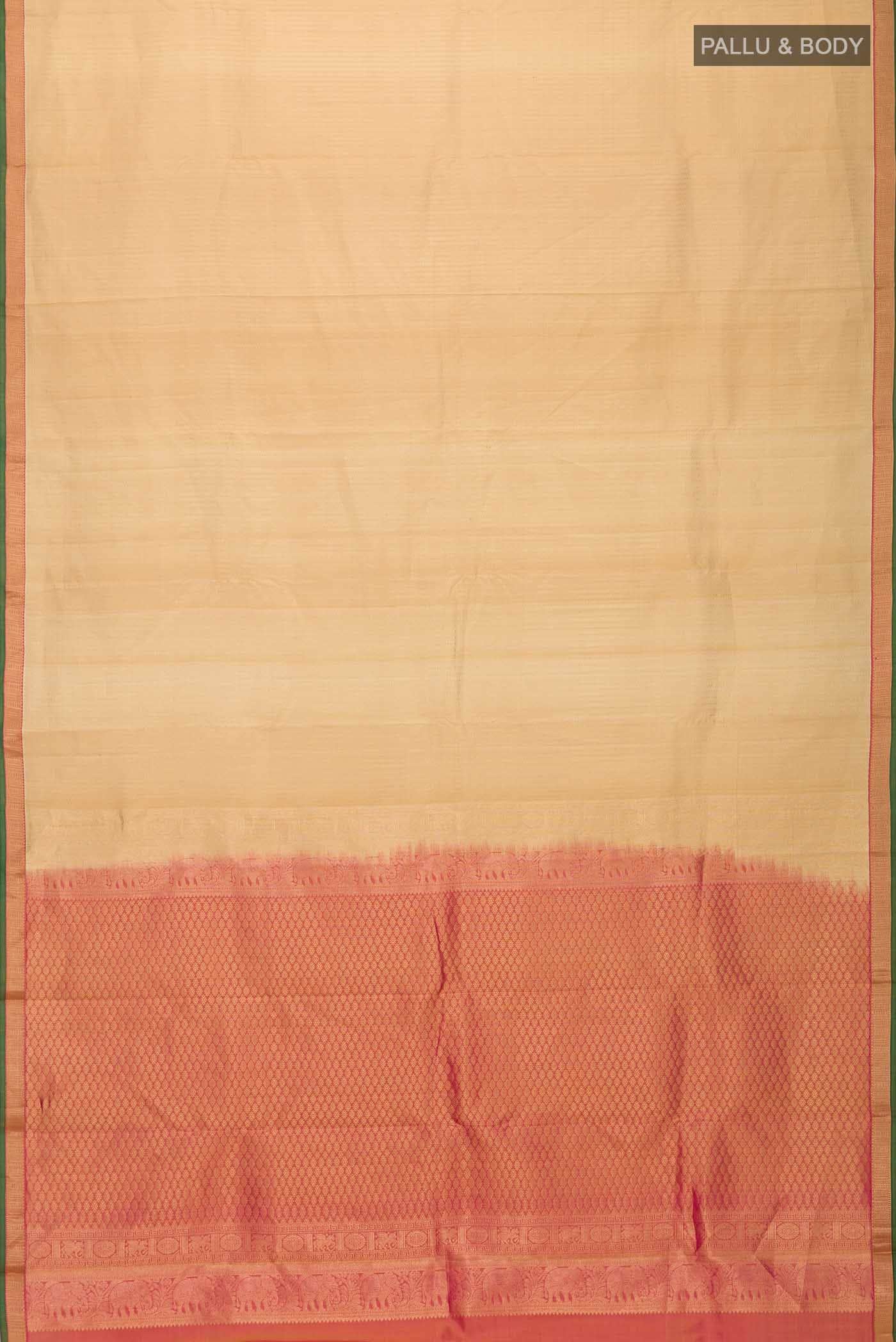 Beige Kanchipuram Silk Saree