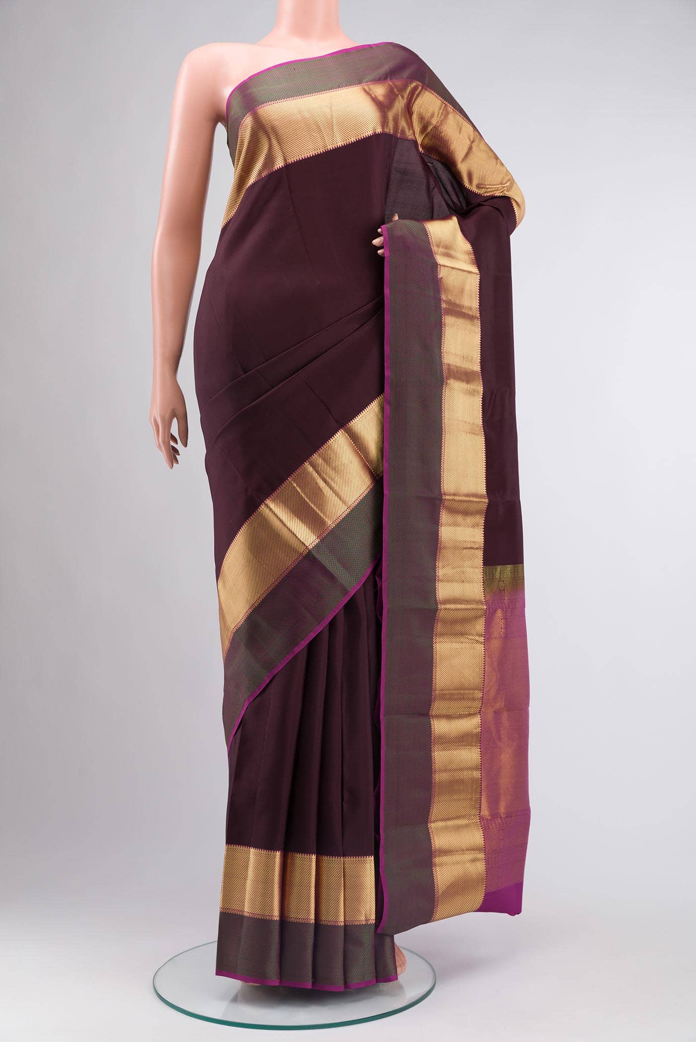 Brown Kanchipuram Silk Saree