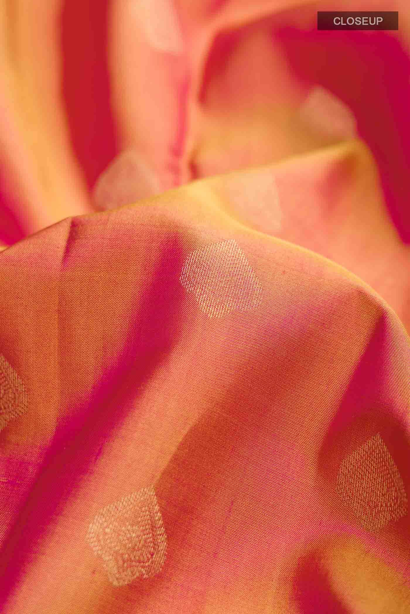 Pink Dual Tone Kanchipuram Silk Saree