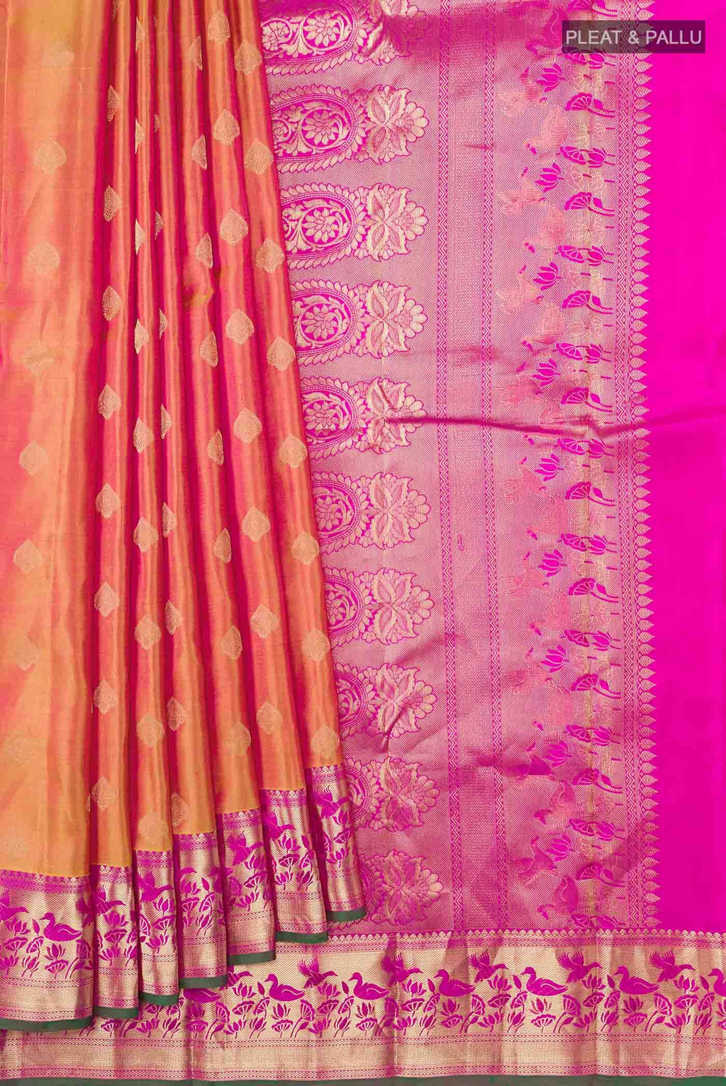 Pink Dual Tone Kanchipuram Silk Saree