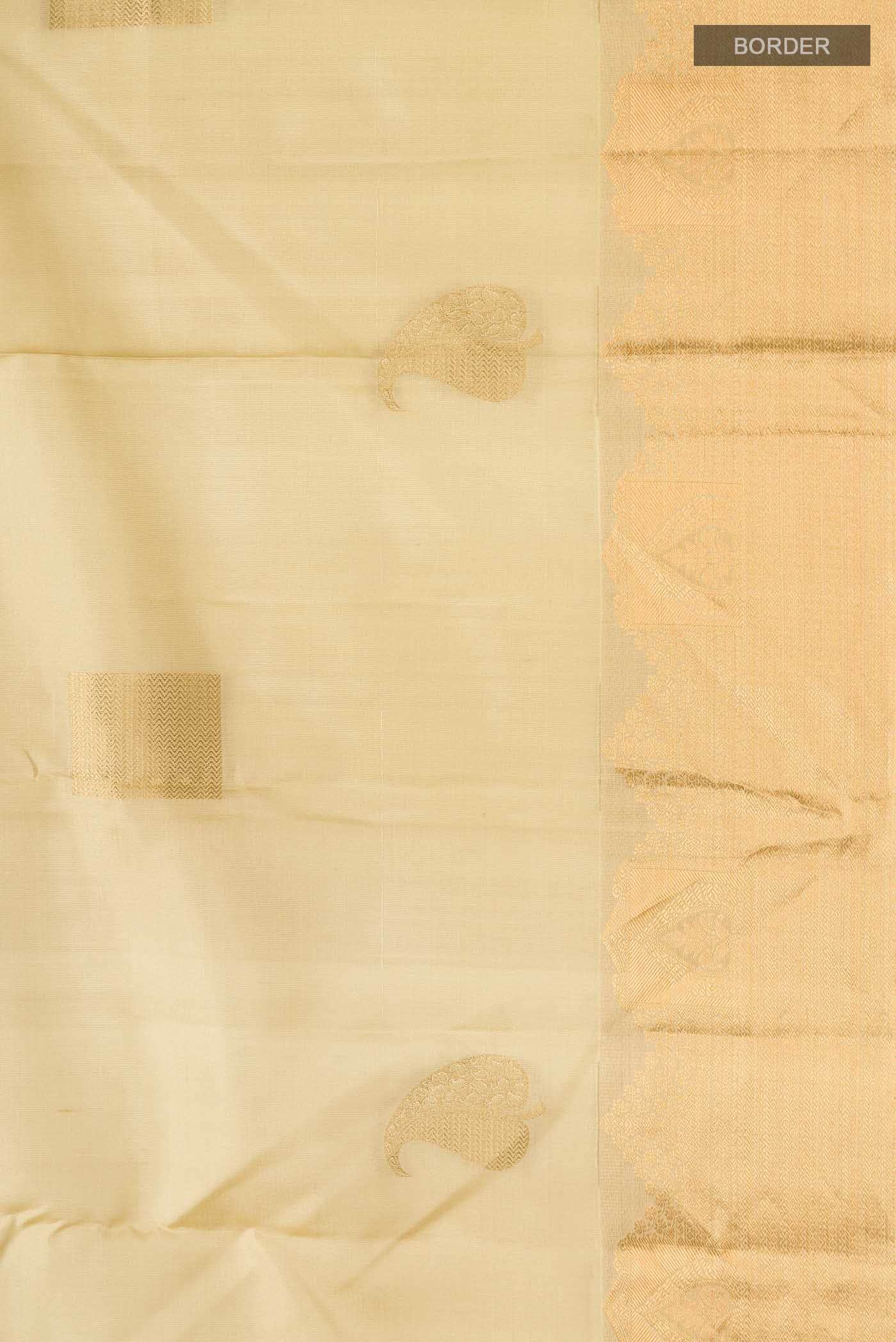 Beige Kanchipuram Silk Saree