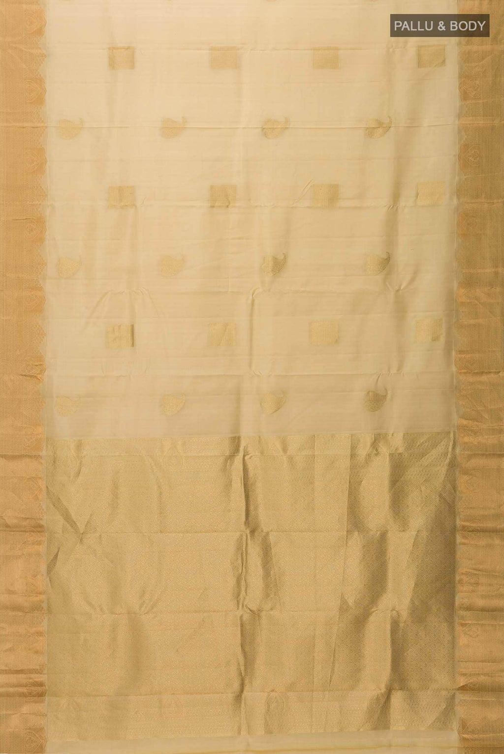 Beige Kanchipuram Silk Saree